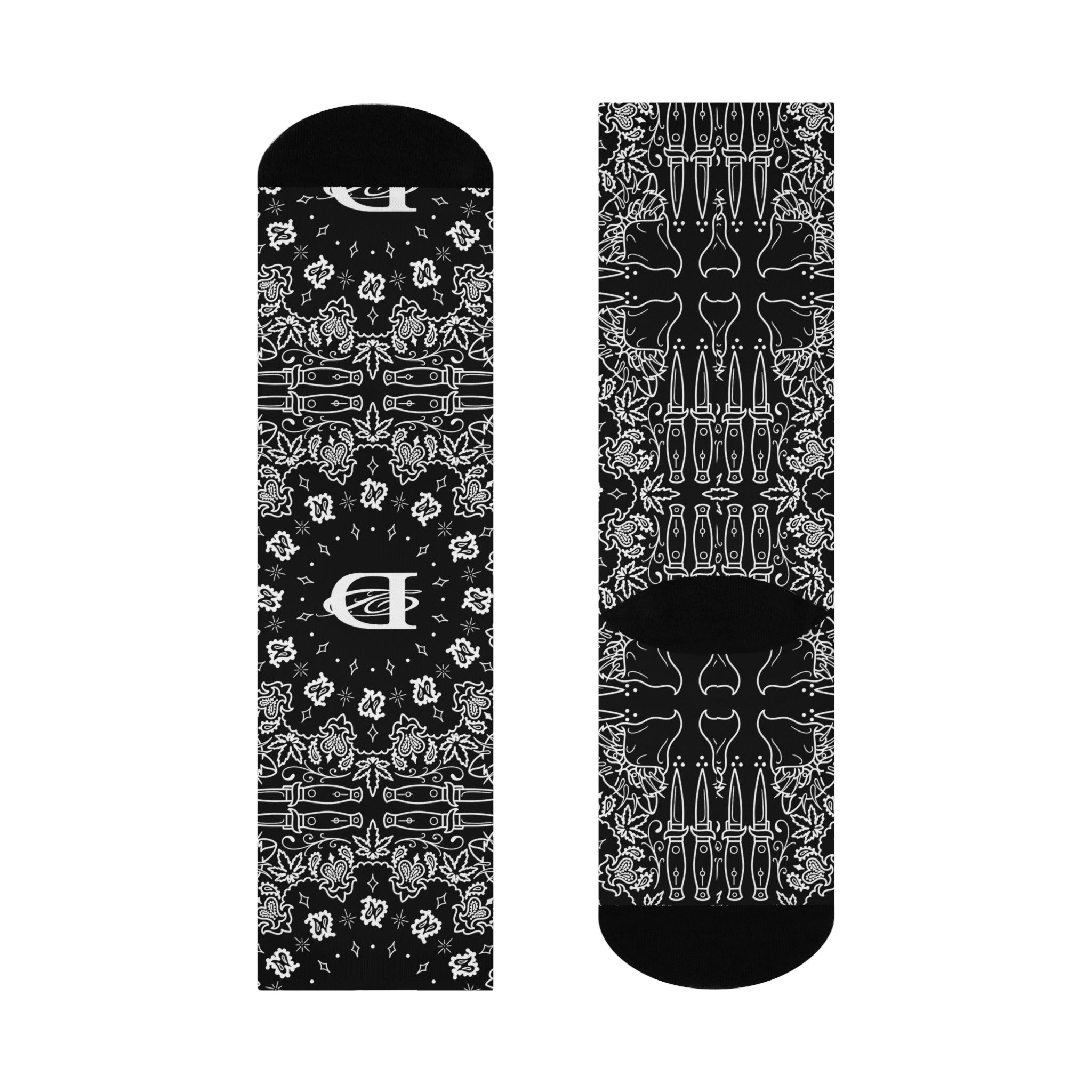 DD Custom Bandana Print Crew Socks AOP