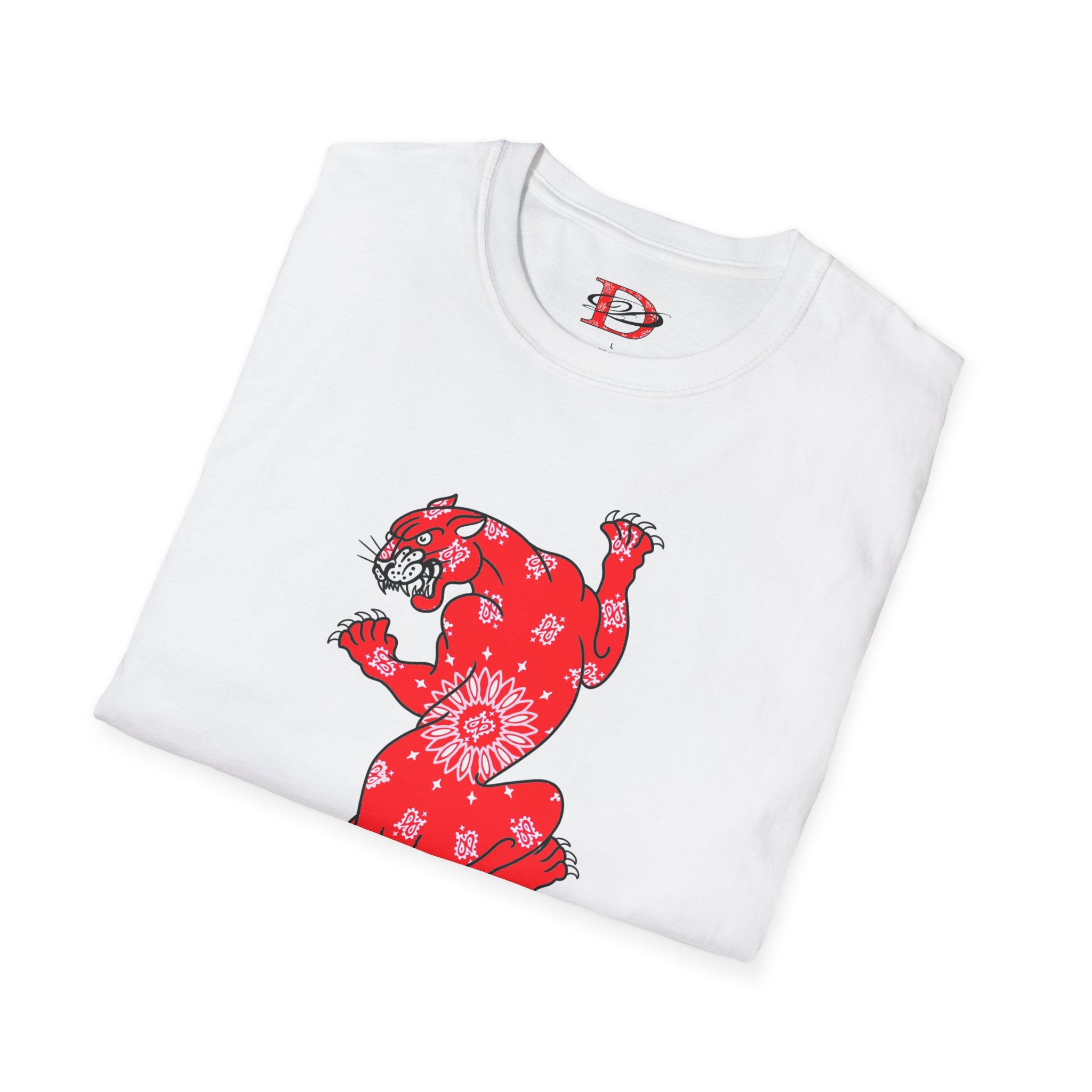 DD Climbing Panther w/Bandana Design Softstyle Unisex T-Shirt