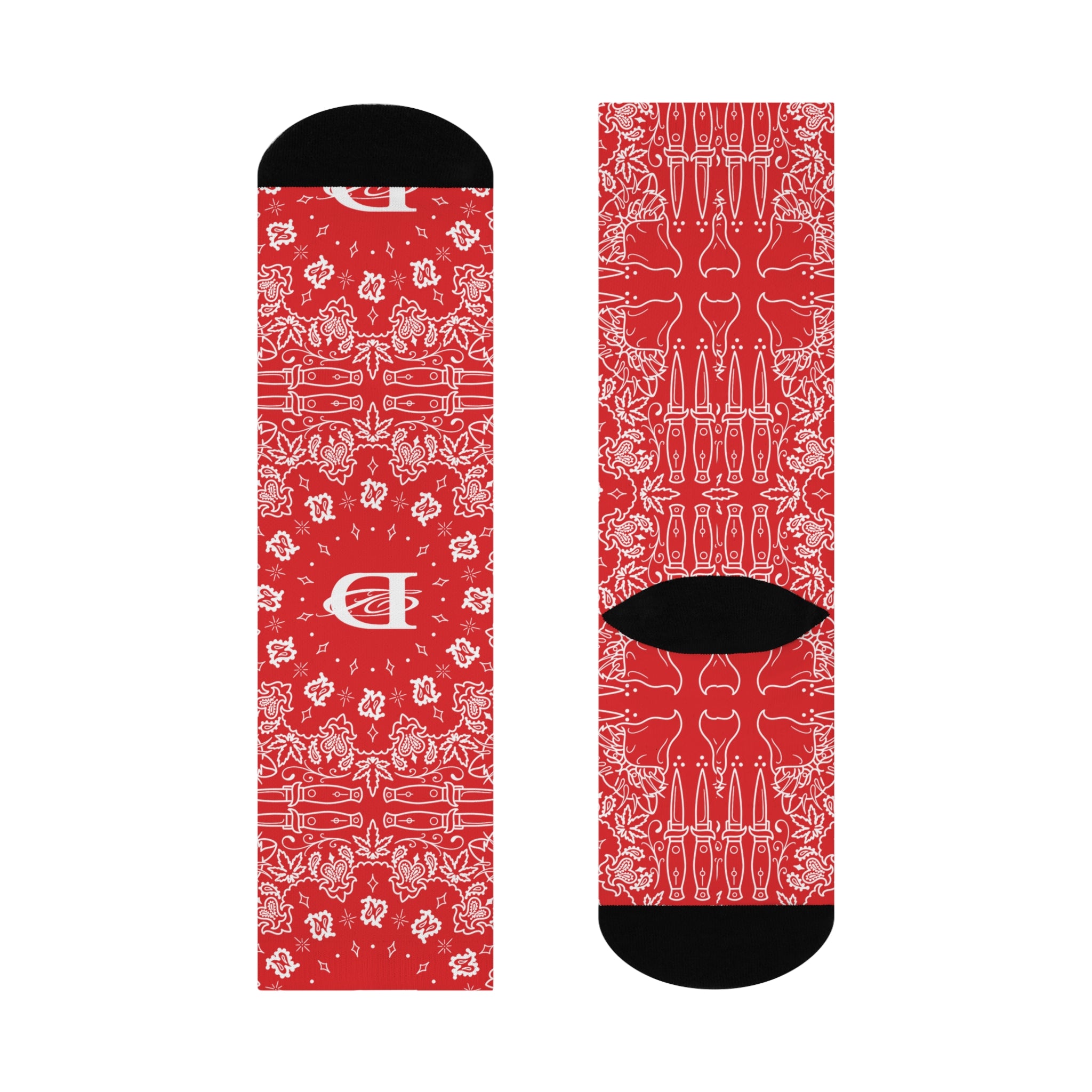 DD Custom Bandana Print Crew Socks AOP
