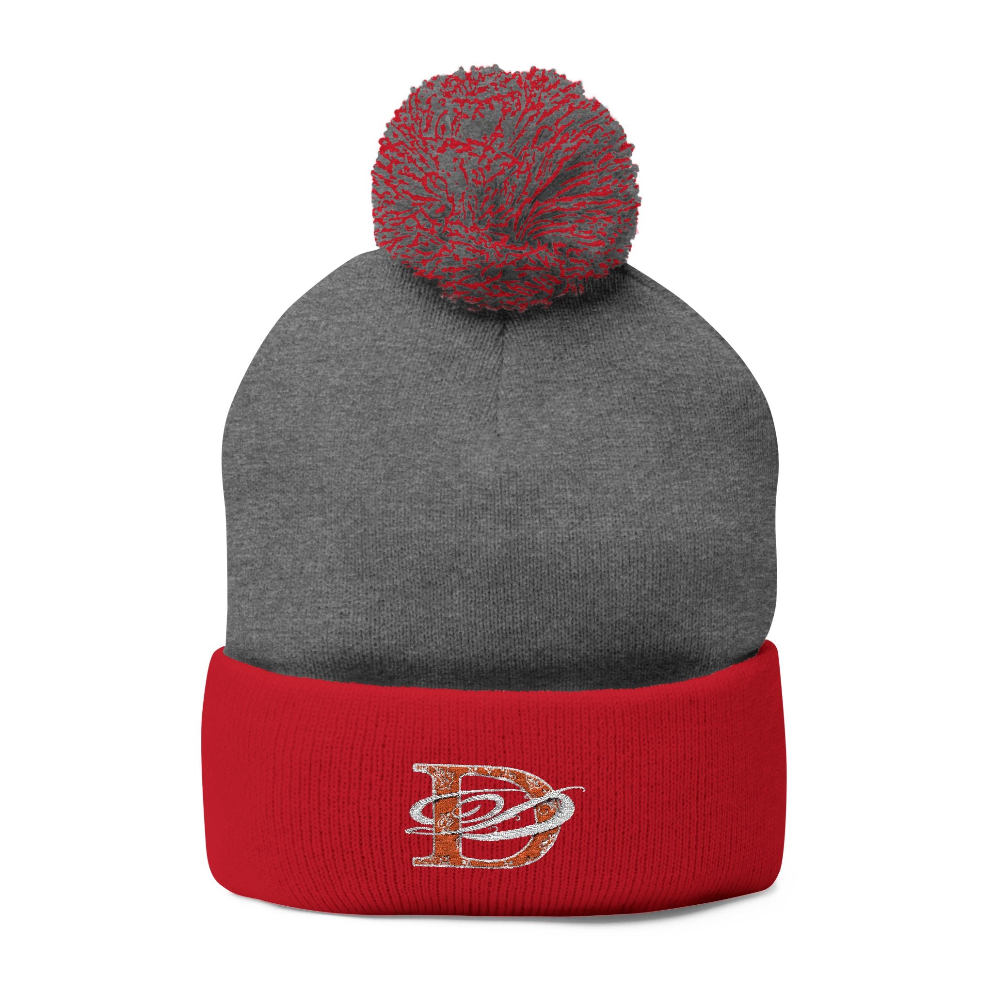 DD Bandana Logo Embroidered Pom-Pom Knit Beanie