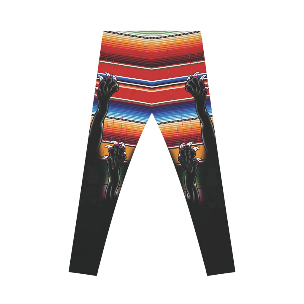 Clawing Panther Paws Serape Print Casual Yoga Leggings (AOP)