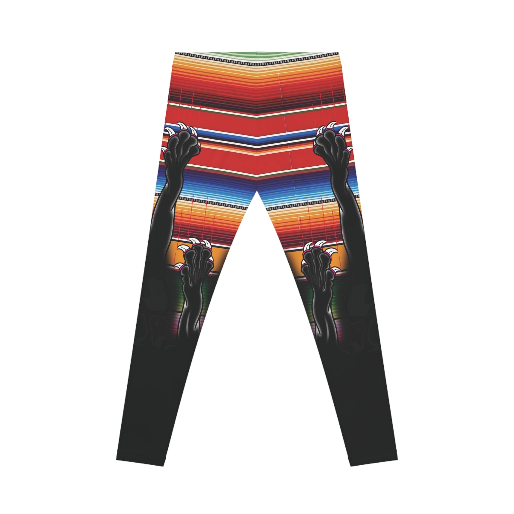 Clawing Panther Paws Serape Print Casual Yoga Leggings (AOP)