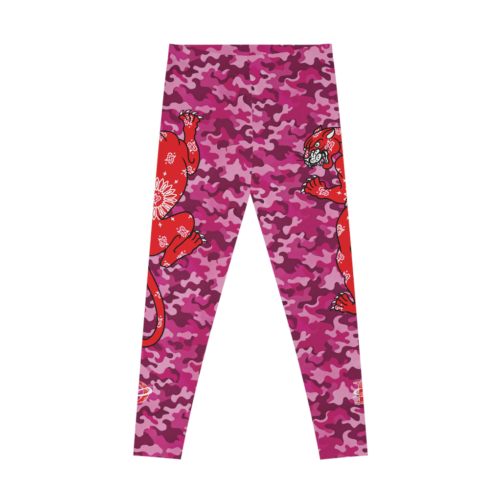 Climbing Bandana Panther Stretchy Pink Camo Leggings