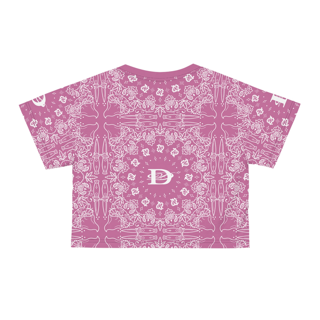 DD Custom Bandana Print Crop Top T-Shirt AOP