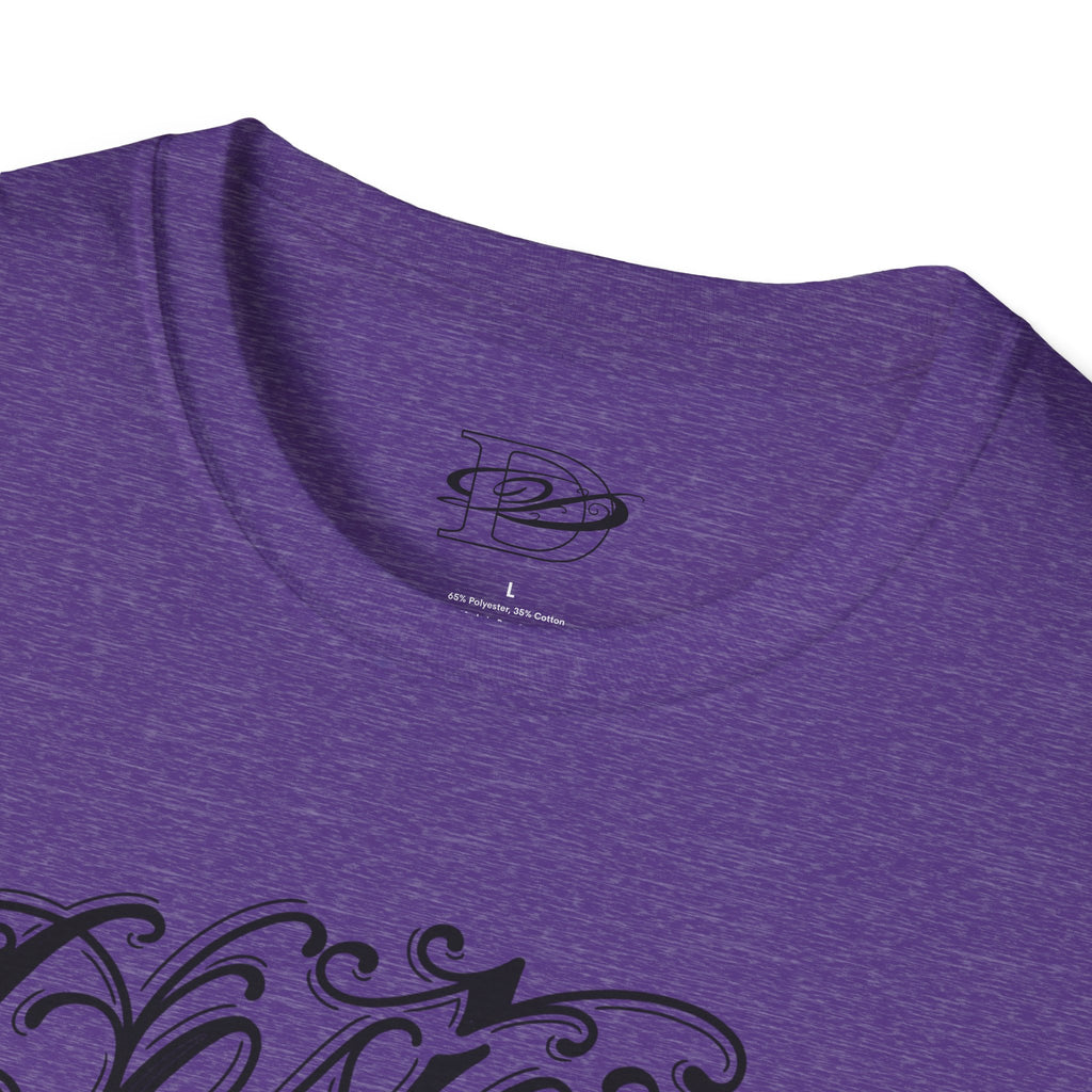 DD Custom Script Lettering w/Gothic Old English Unisex Softstyle T-Shirt