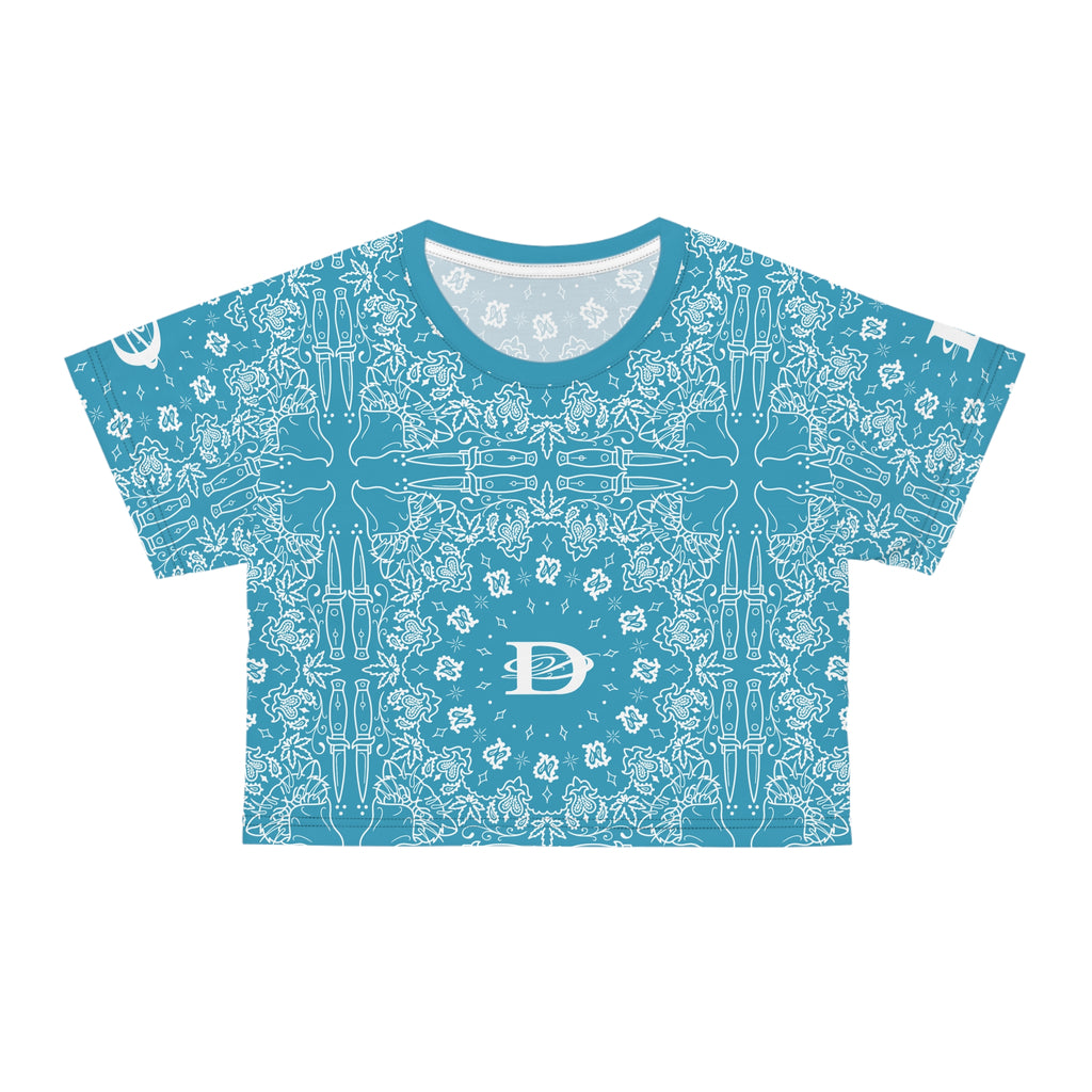 DD Custom Bandana Print Crop Top T-Shirt AOP
