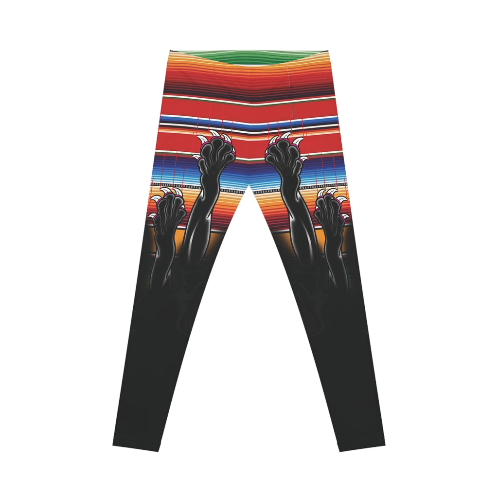 Clawing Panther Paws Serape Print Casual Yoga Leggings (AOP)