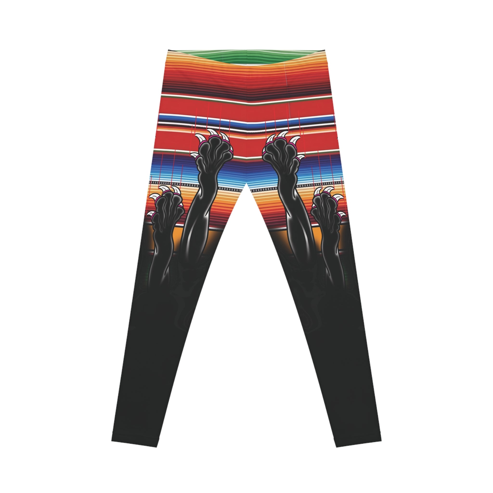 Clawing Panther Paws Serape Print Casual Yoga Leggings (AOP)
