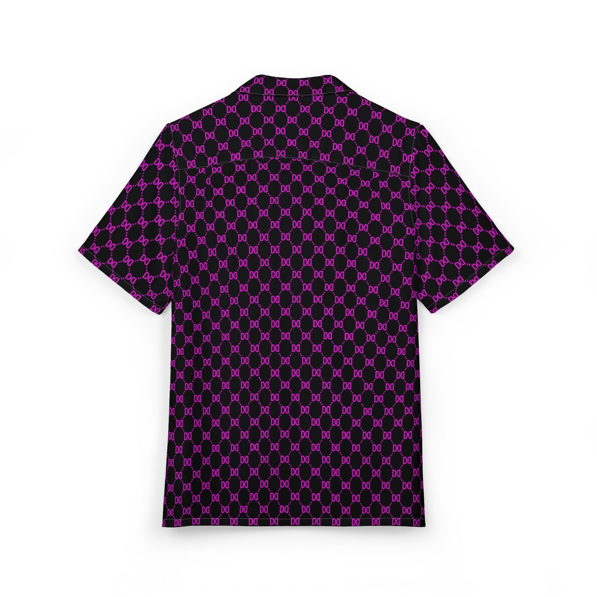 DD Monogram Print Button Up Hawaiian Shirt AOP