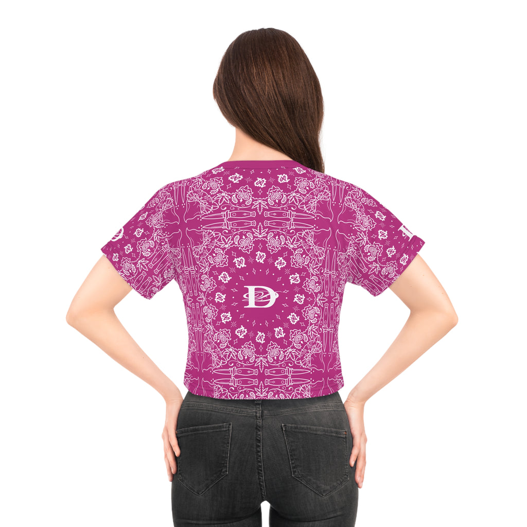 DD Custom Bandana Print Crop Top T-Shirt AOP