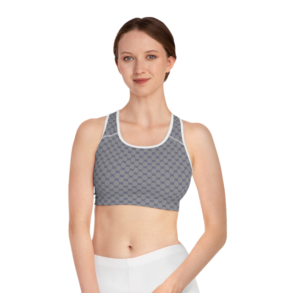 DD Custom Monogram Pattern Sports Bra AOP