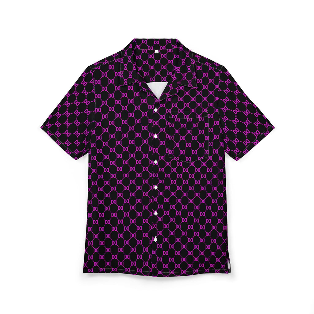 DD Monogram Print Button Up Hawaiian Shirt AOP