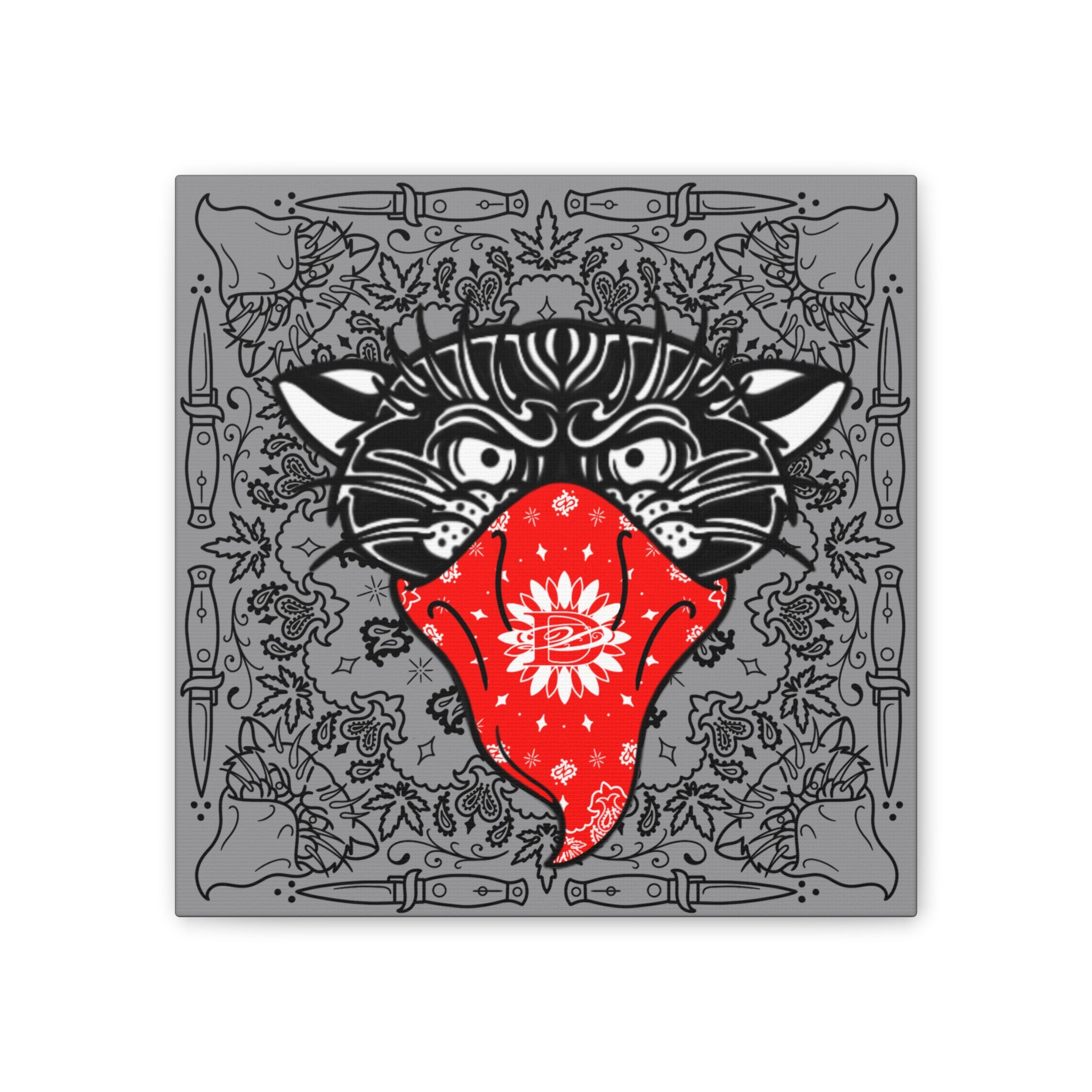 DD Custom Bandana Print Bandito Panther Canvas Wall Art