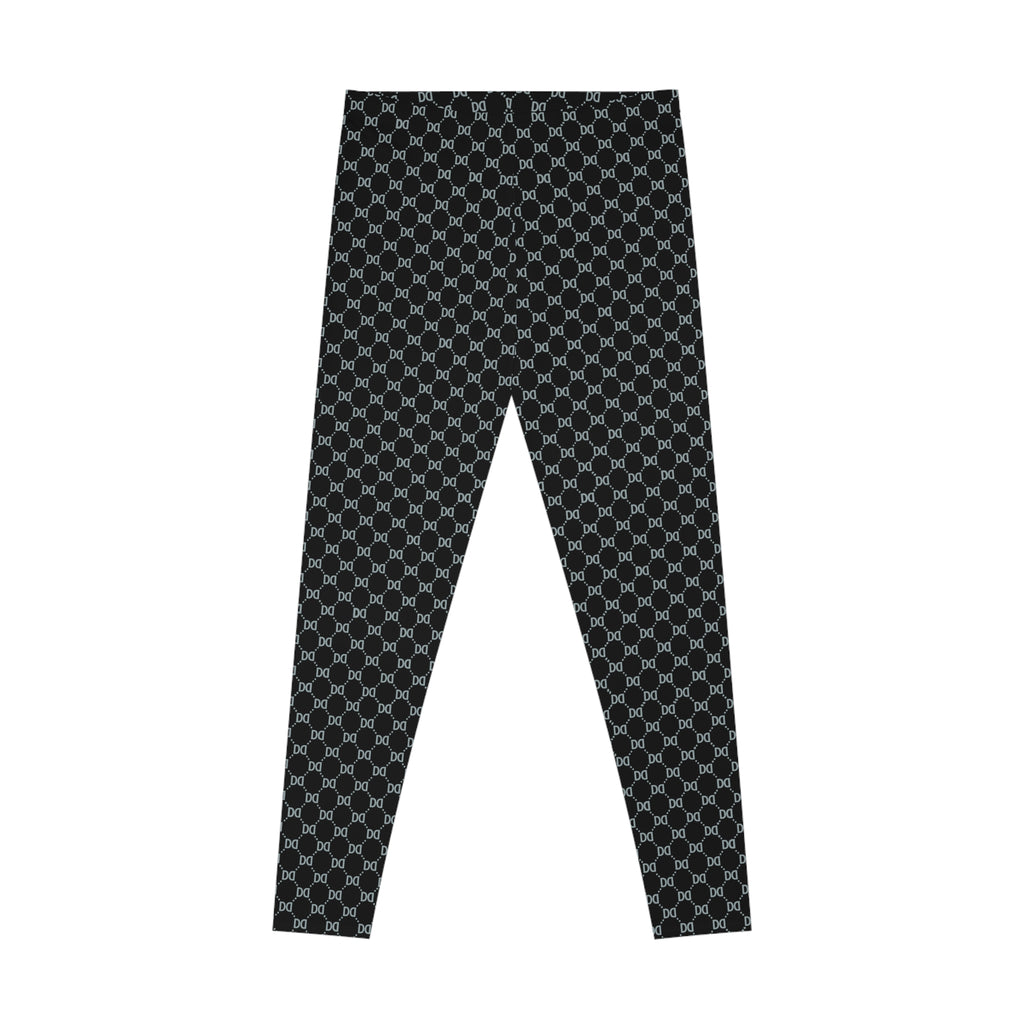 DD Monogram Print | Women's Mid-rise Casual Leggings (AOP), Tattoo, Streetwear, Designer, Fashion