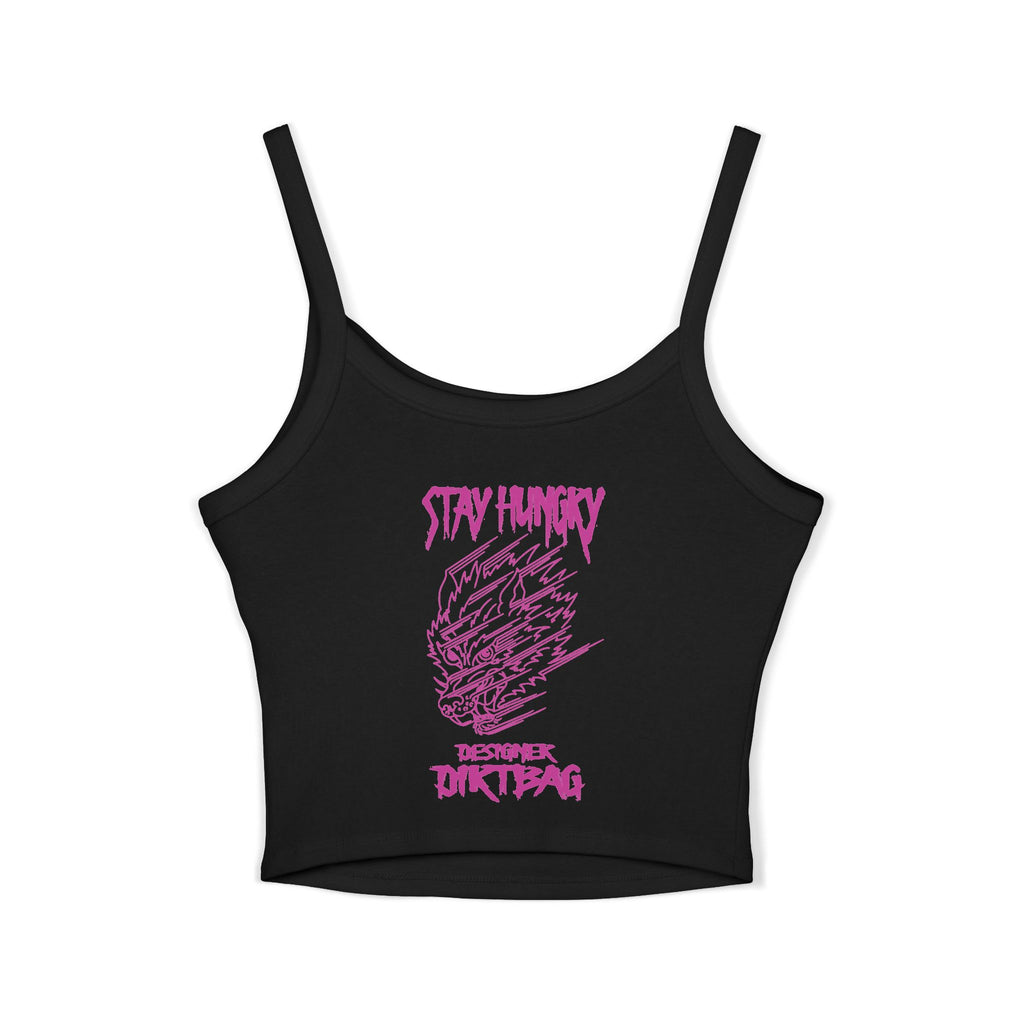 "Stay Hungry" Wolf Head Spaghetti Strap Tank Top