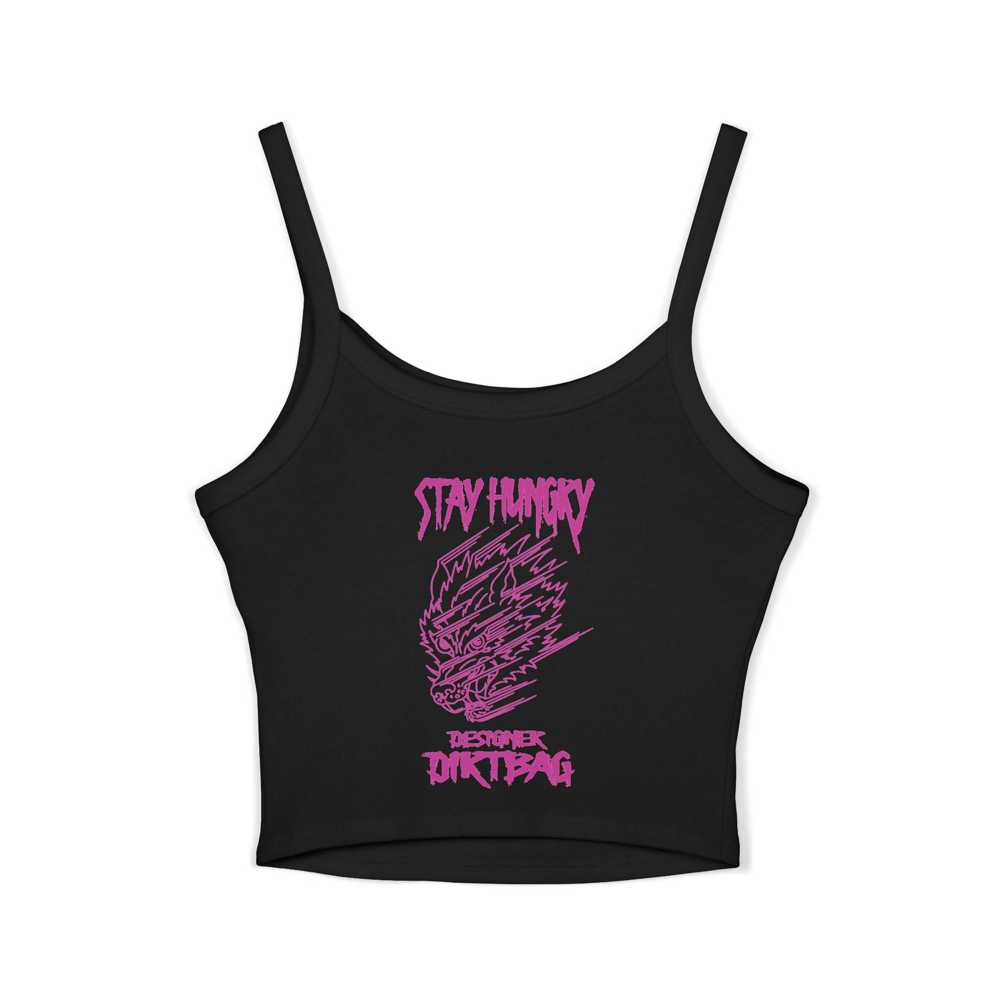 "Stay Hungry" Wolf Head Spaghetti Strap Tank Top