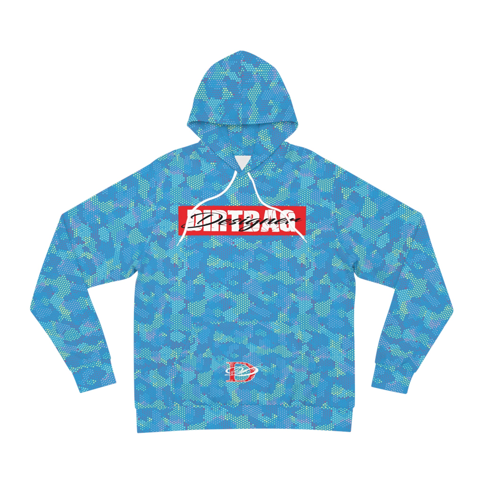DD Box Logo W/ Climbing Bandana Panther Unisex Lite Blue Digital Hexagon Camo Hoodie AOP