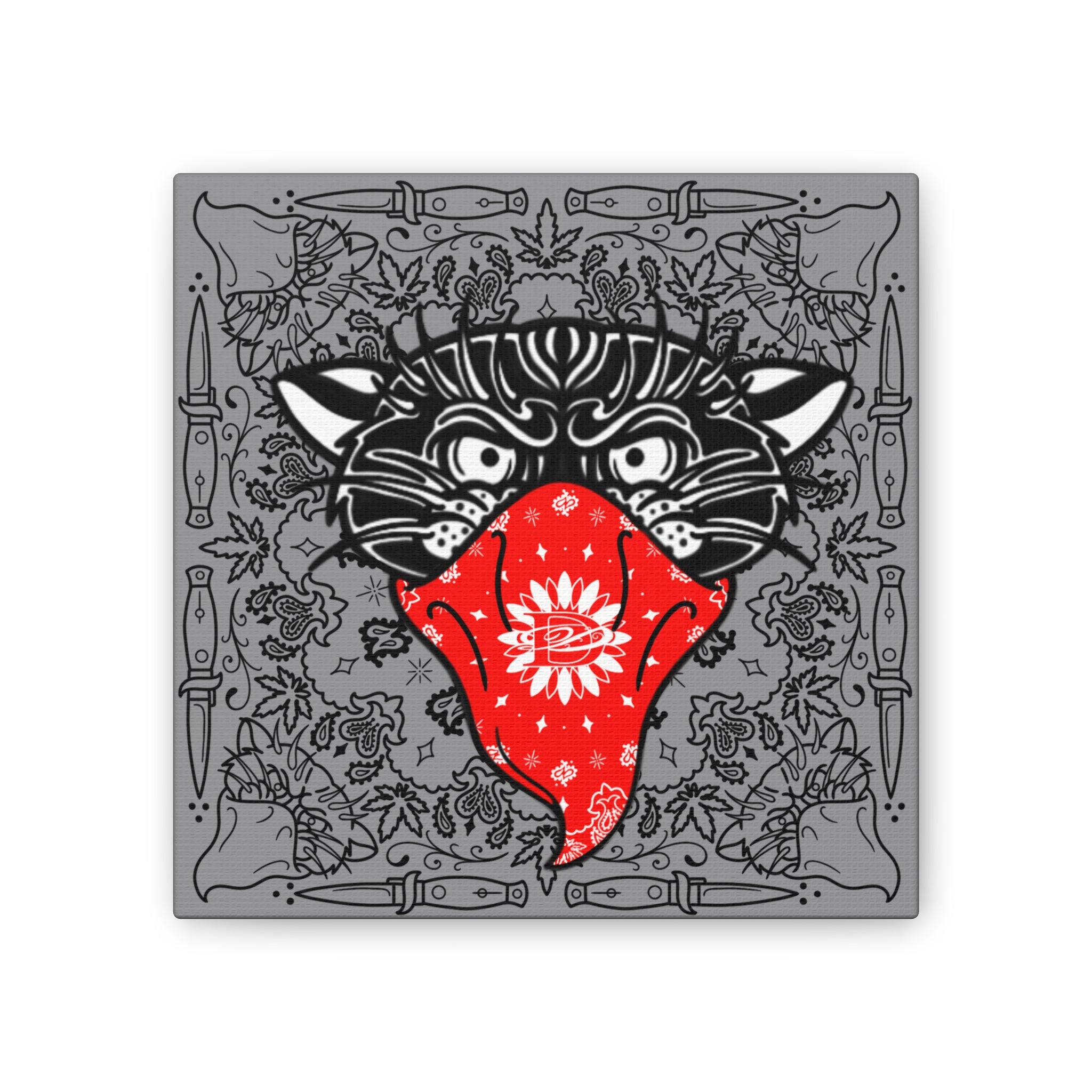 DD Custom Bandana Print Bandito Panther Canvas Wall Art