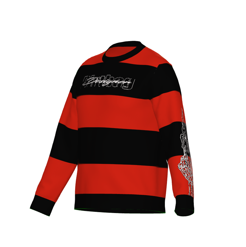 DD Logo Striped Knitted Lightweight Crewneck Sweater