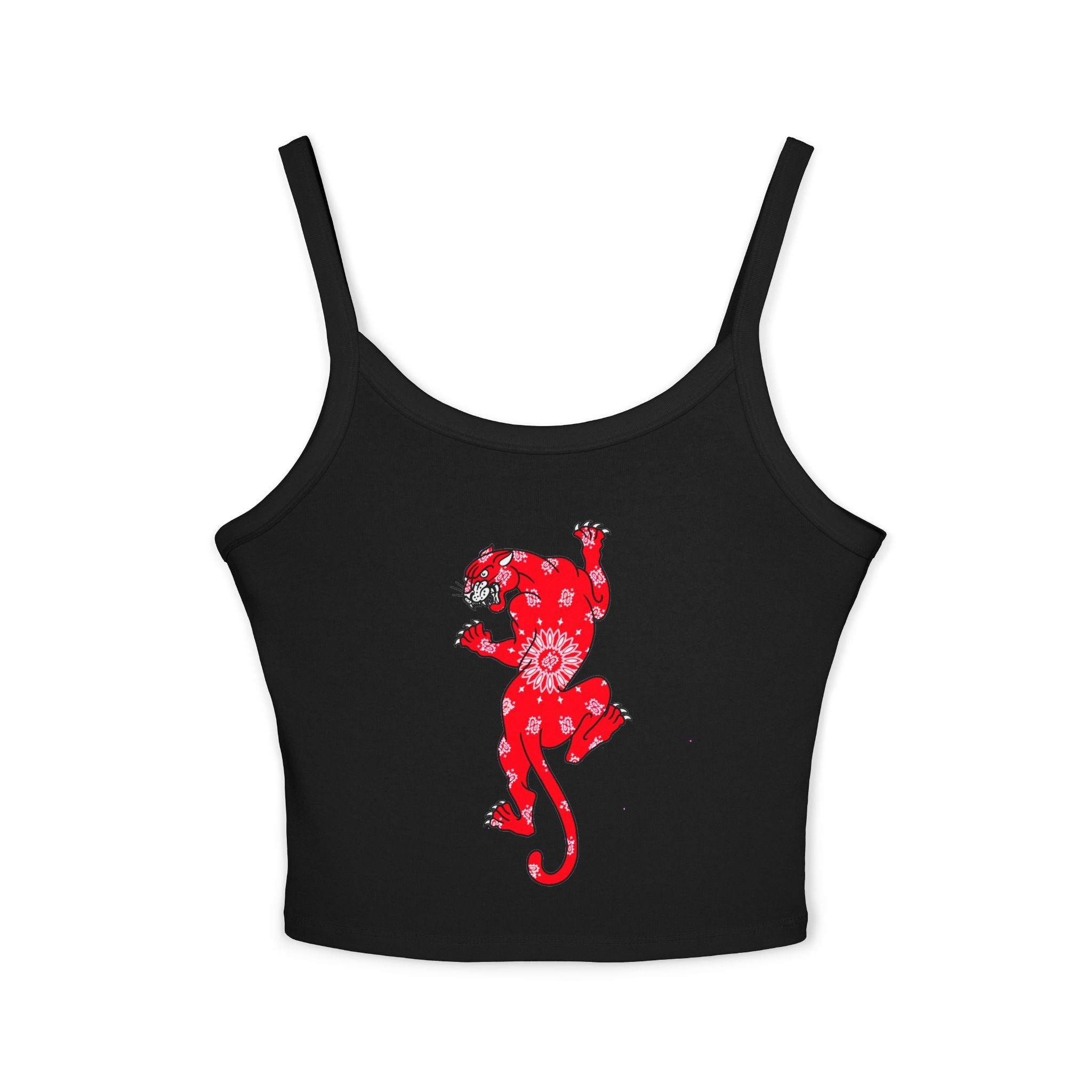 DD Climbing Panther w/Bandana Spaghetti Strap Tank Top