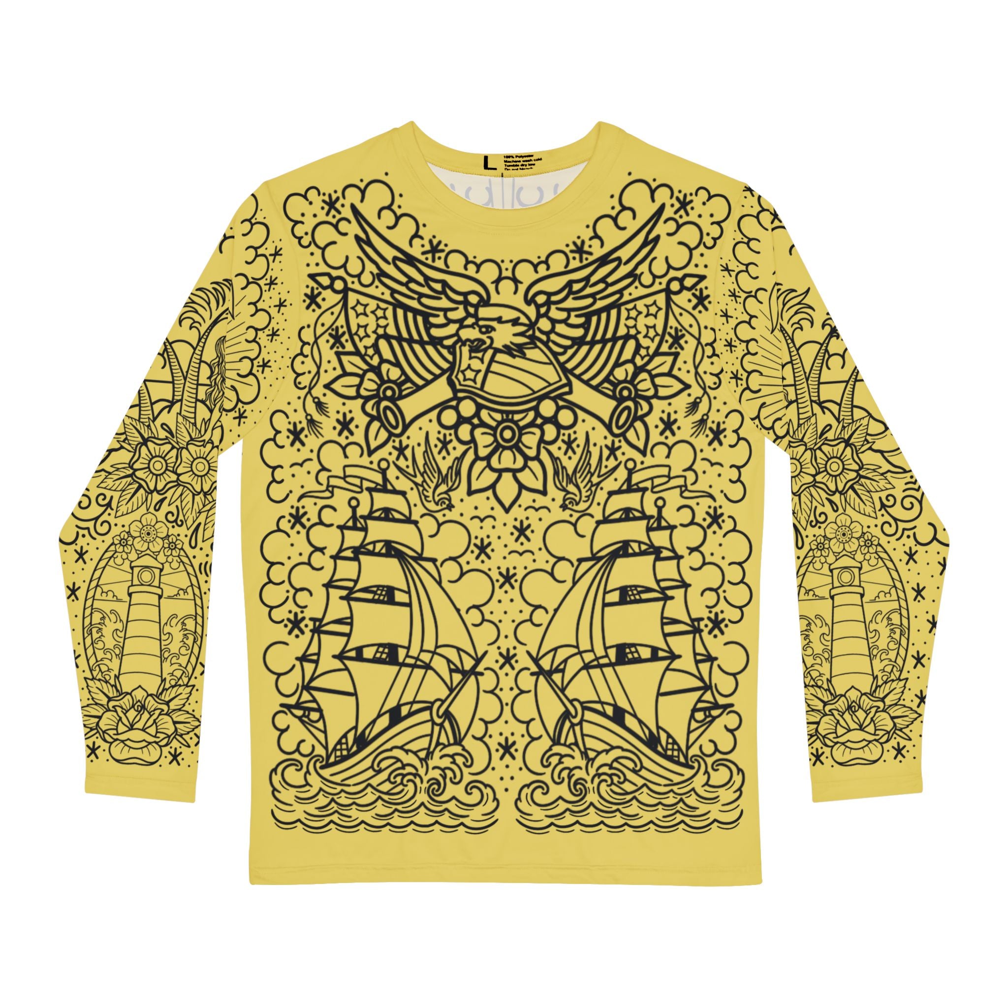 Traditional American Tattoo Body Suit Unisex Longsleeve T-Shirt AOP