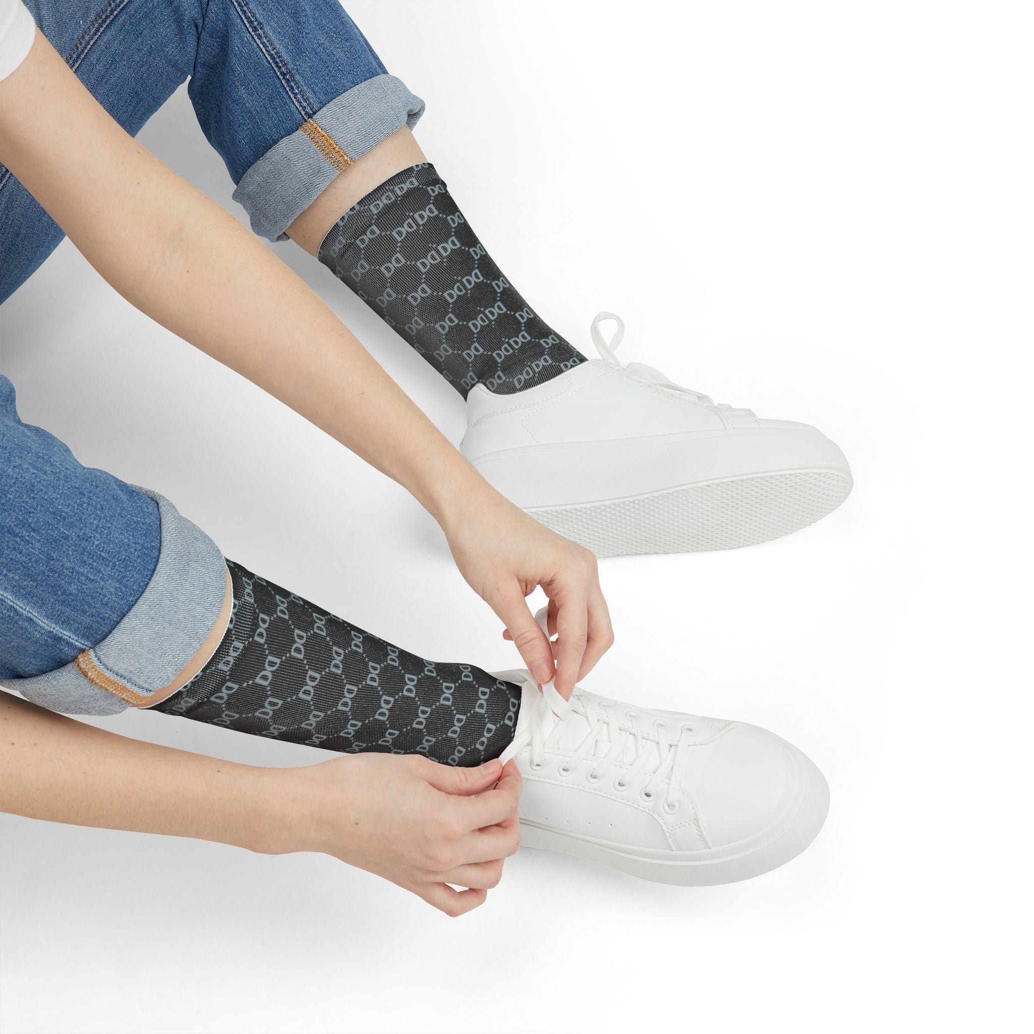 DD Monogram Crew Socks | Unisex, Streetwear, Tattoo, Designer, Fashion
