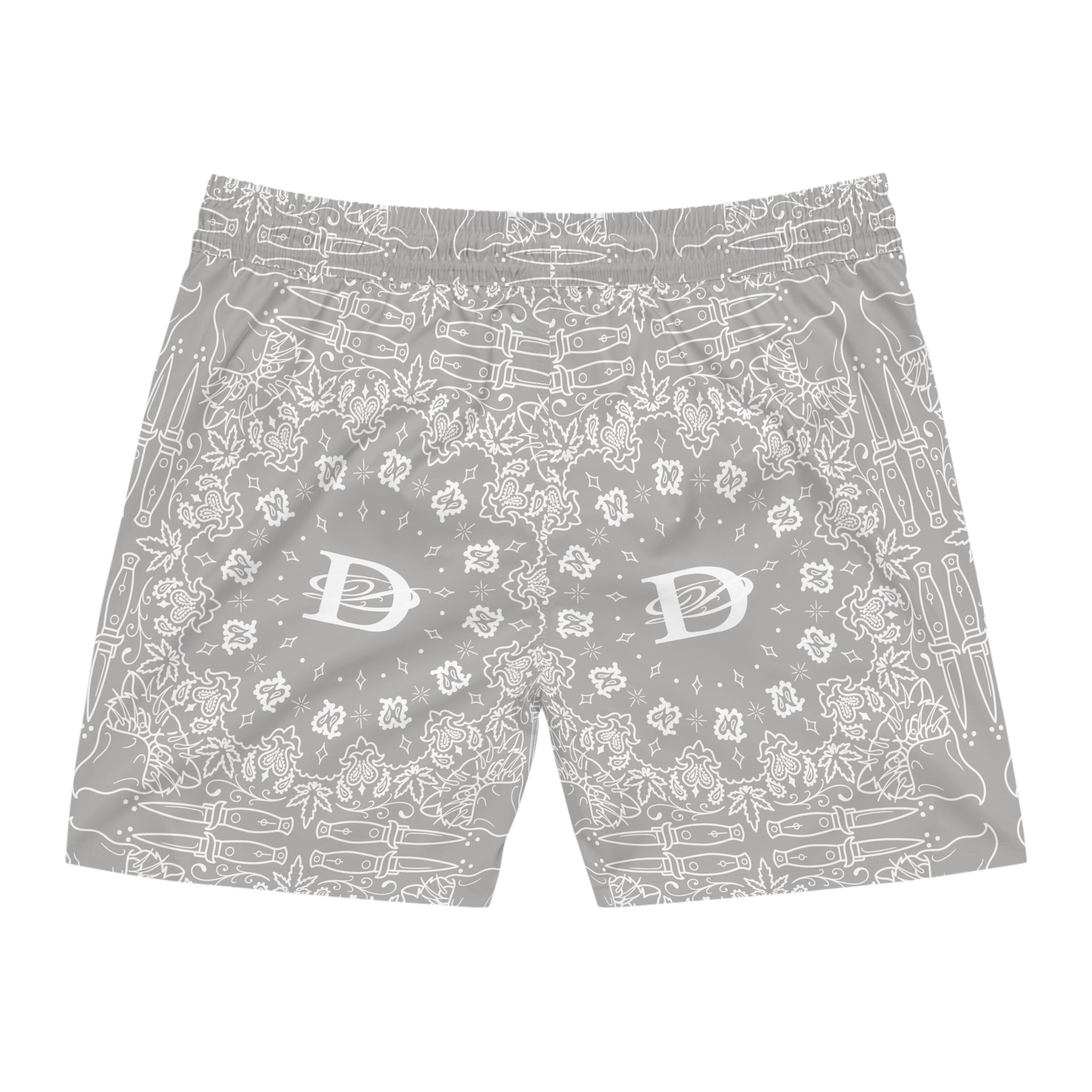 DD Custom Bandana Pattern Men's Mid-Length Swim Shorts AOP