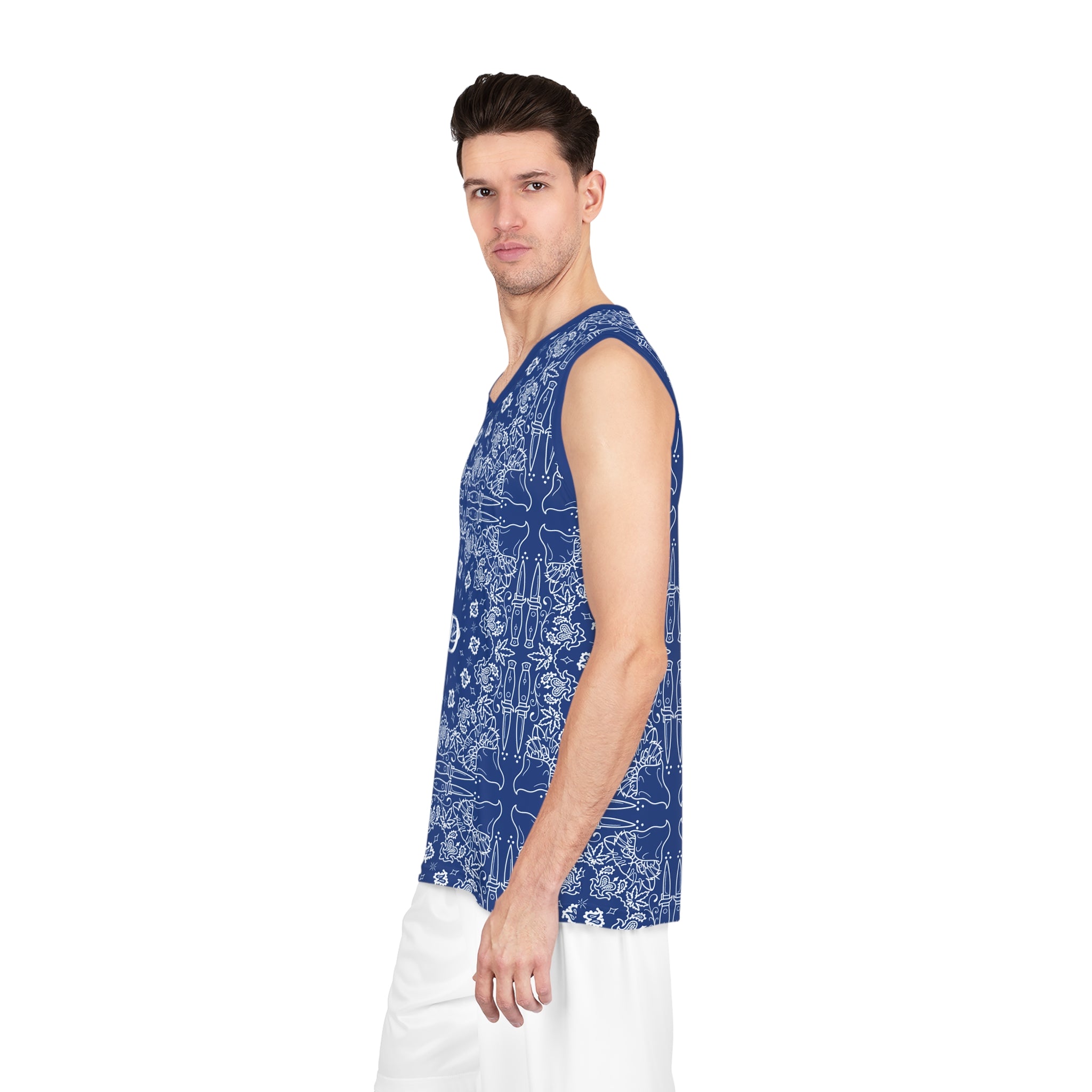 DD Custom Bandana Print Basketball Jersey AOP