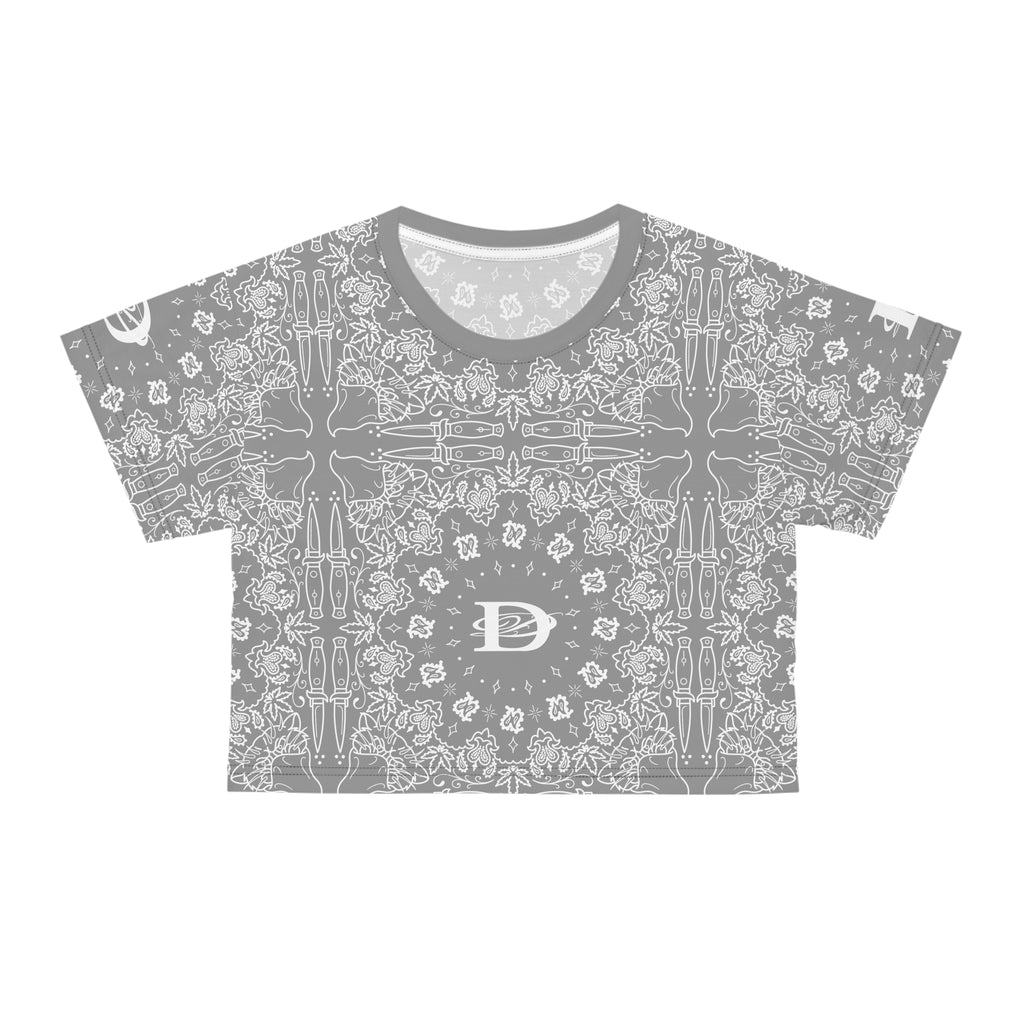 DD Custom Bandana Print Crop Top T-Shirt AOP