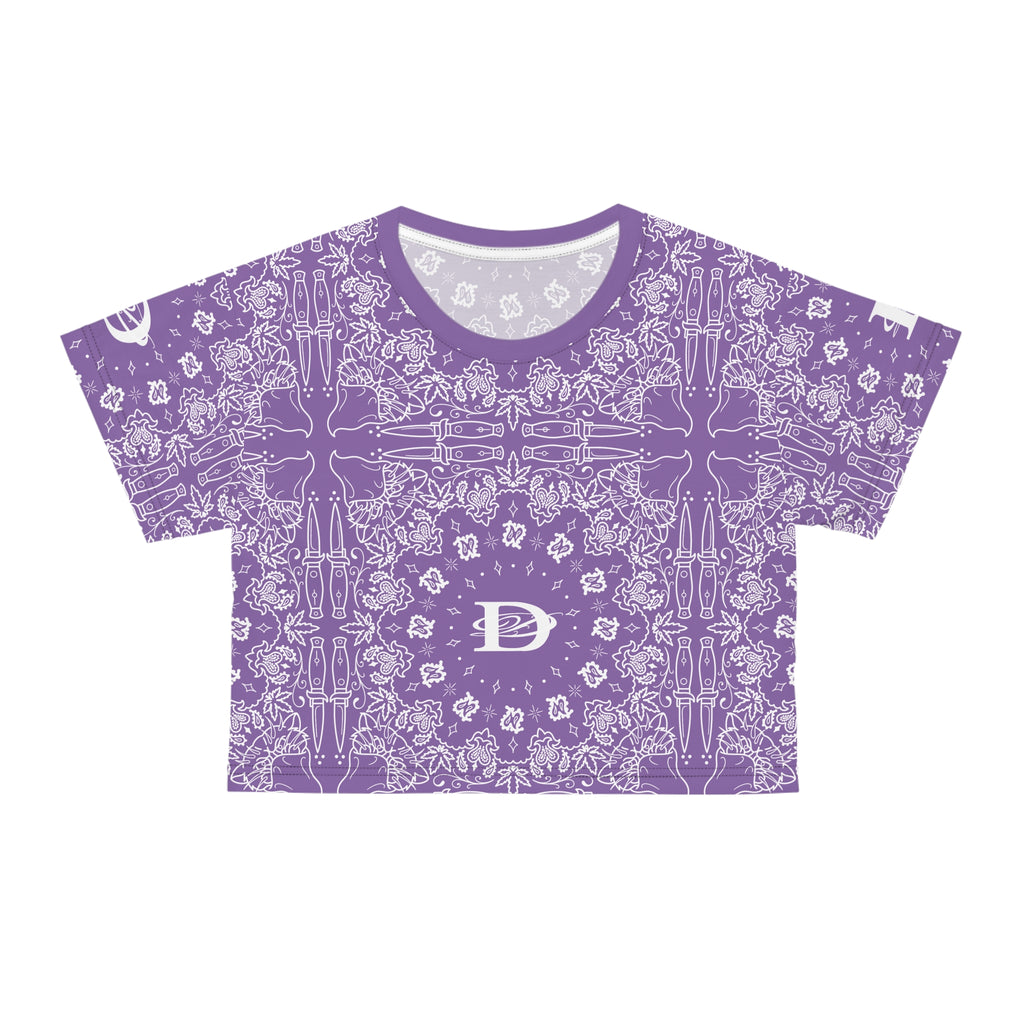 DD Custom Bandana Print Crop Top T-Shirt AOP