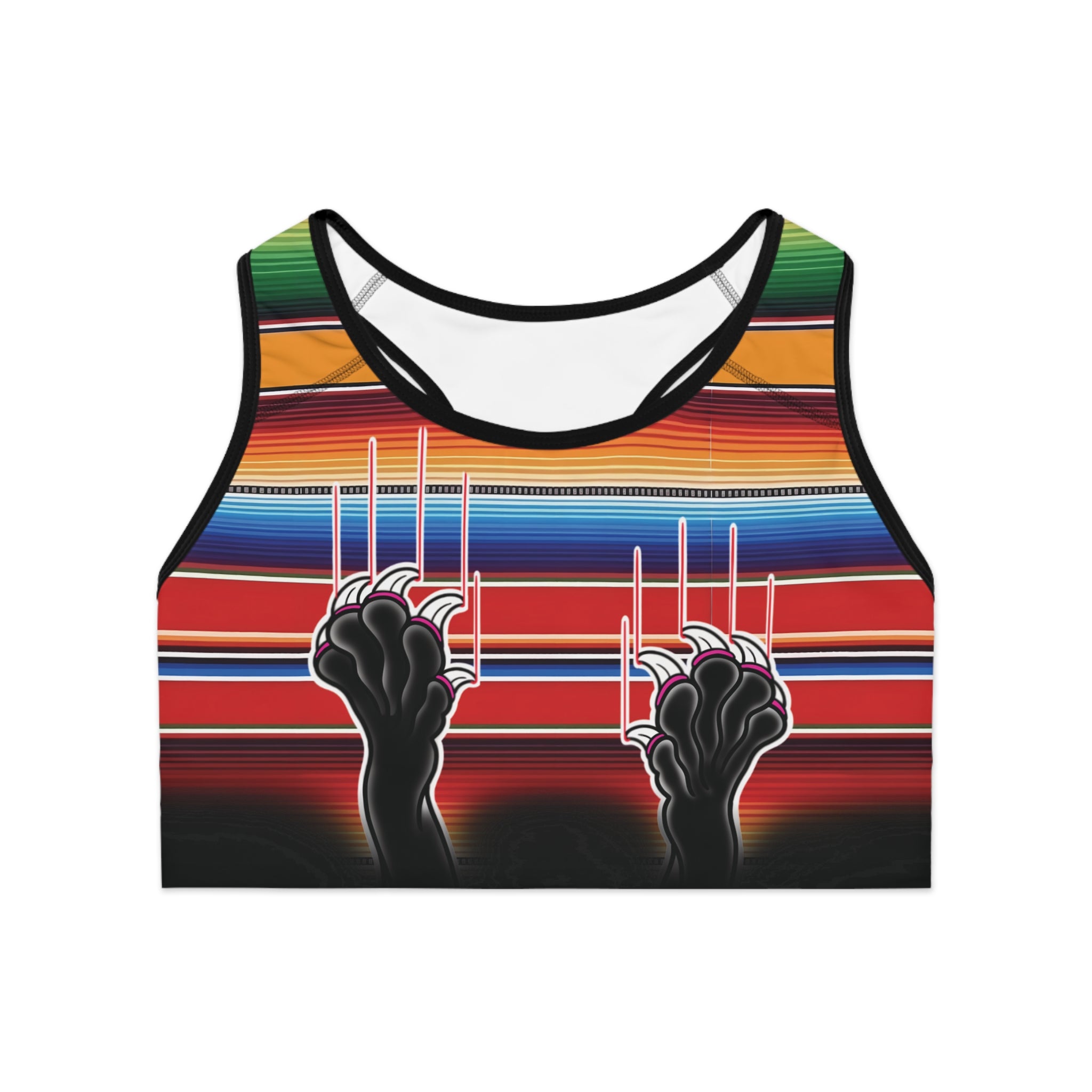 Clawing Panther Paws Print Sports Bra AOP