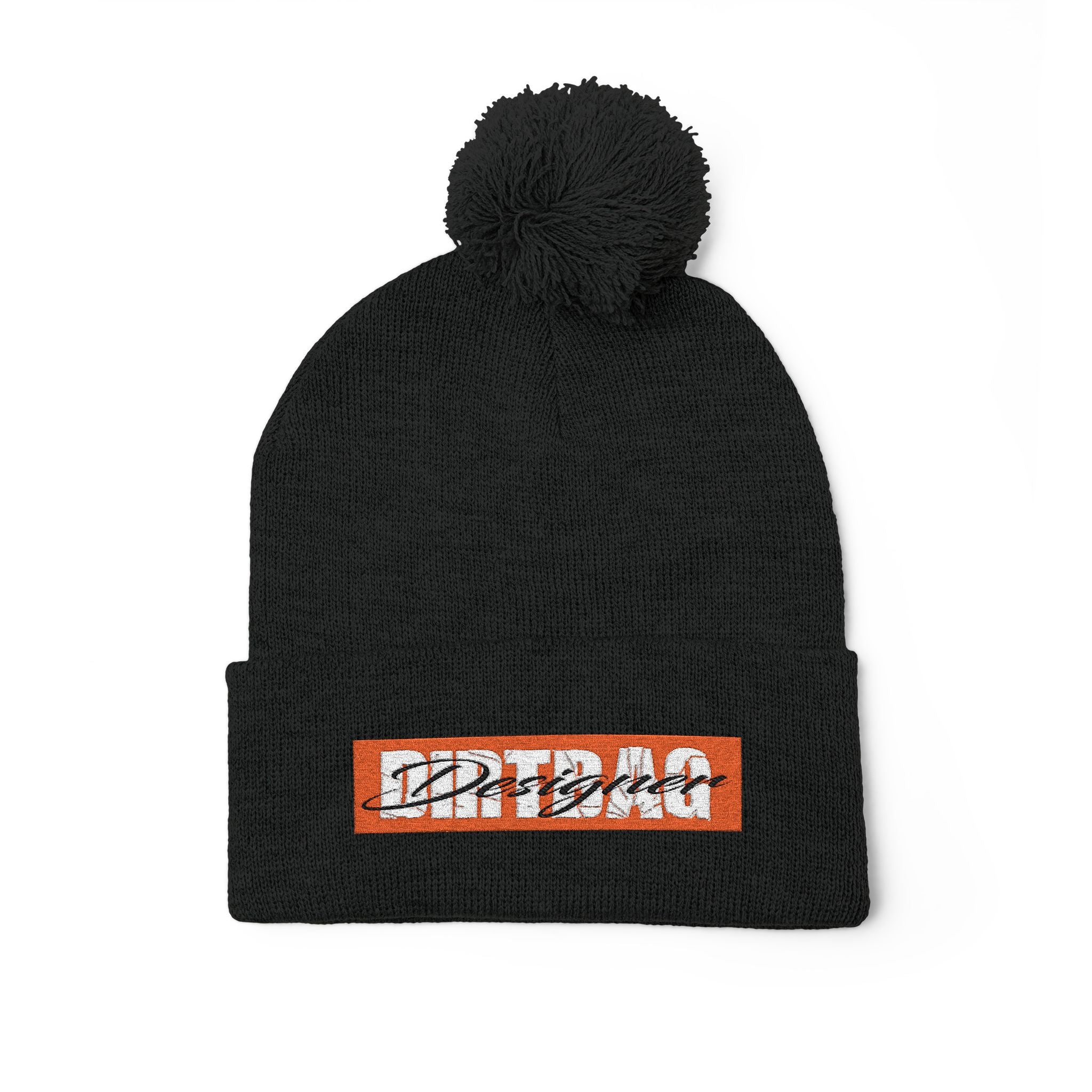 DD Box Logo Embroidered Pom-Pom Knit Beanie