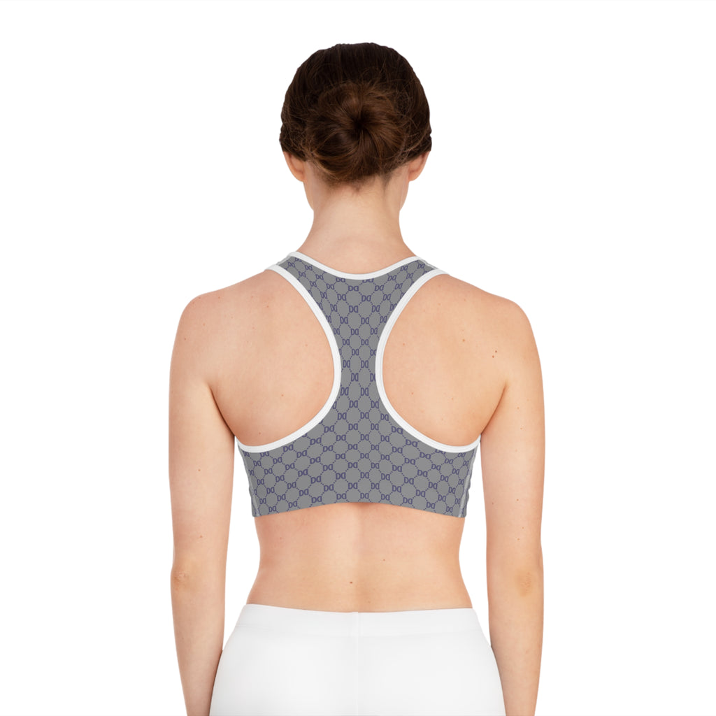 DD Custom Monogram Pattern Sports Bra AOP