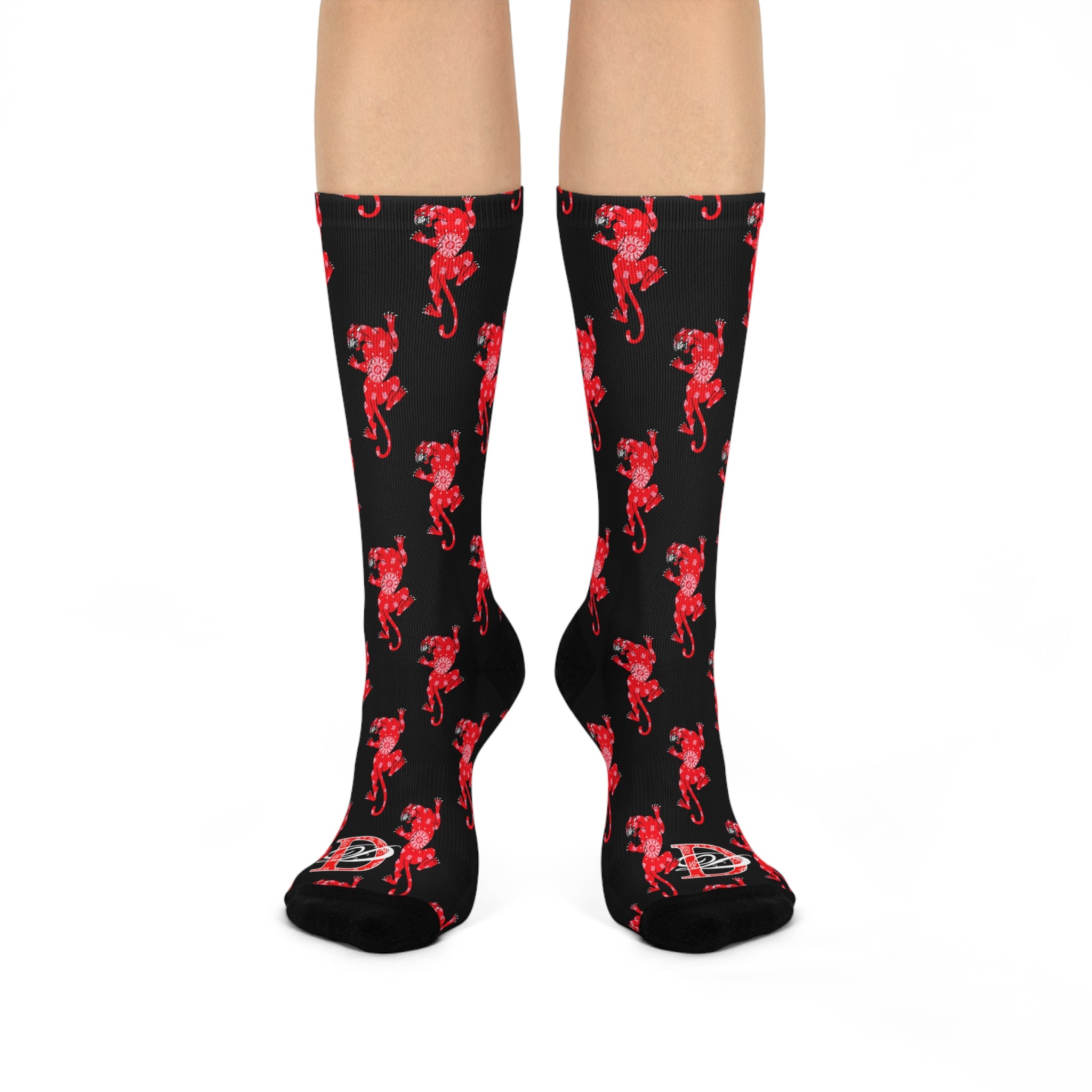 Climbing Bandana Panther Pattern Crew Socks AOP