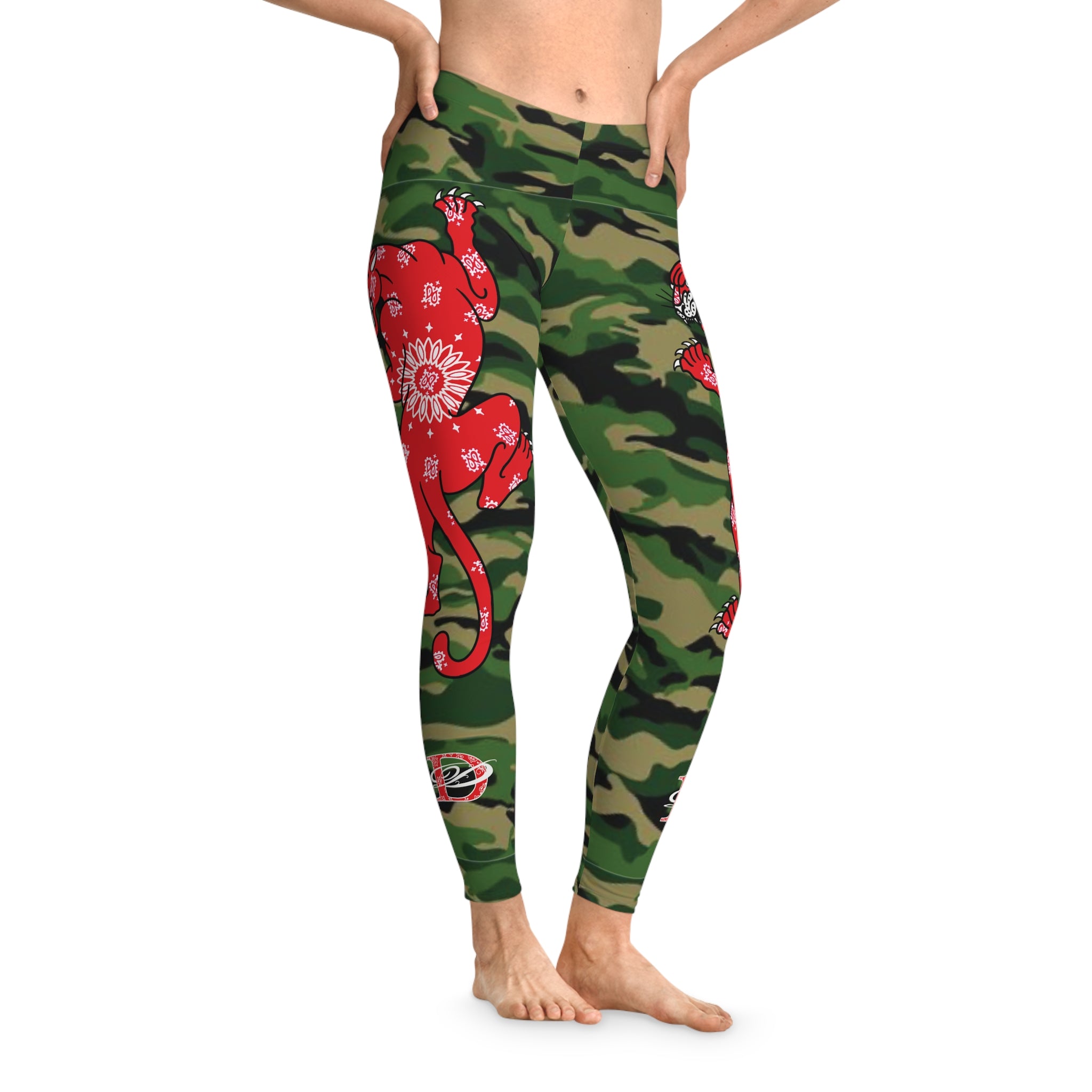 Climbing Bandana Panther Stretchy Camo Leggings