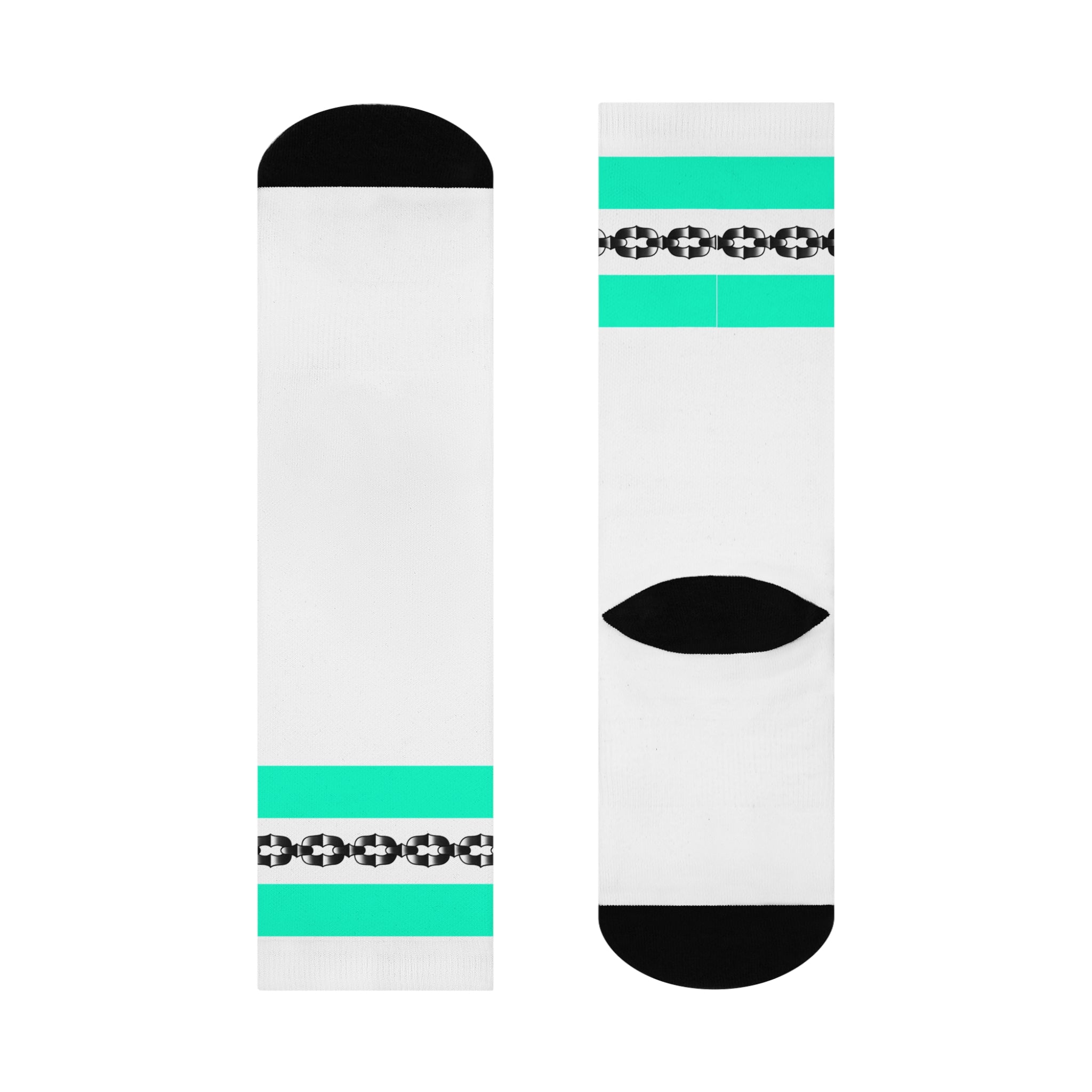 Old School Traditional Tattoo Chain Pattern Cushioned Crew Socks AOP