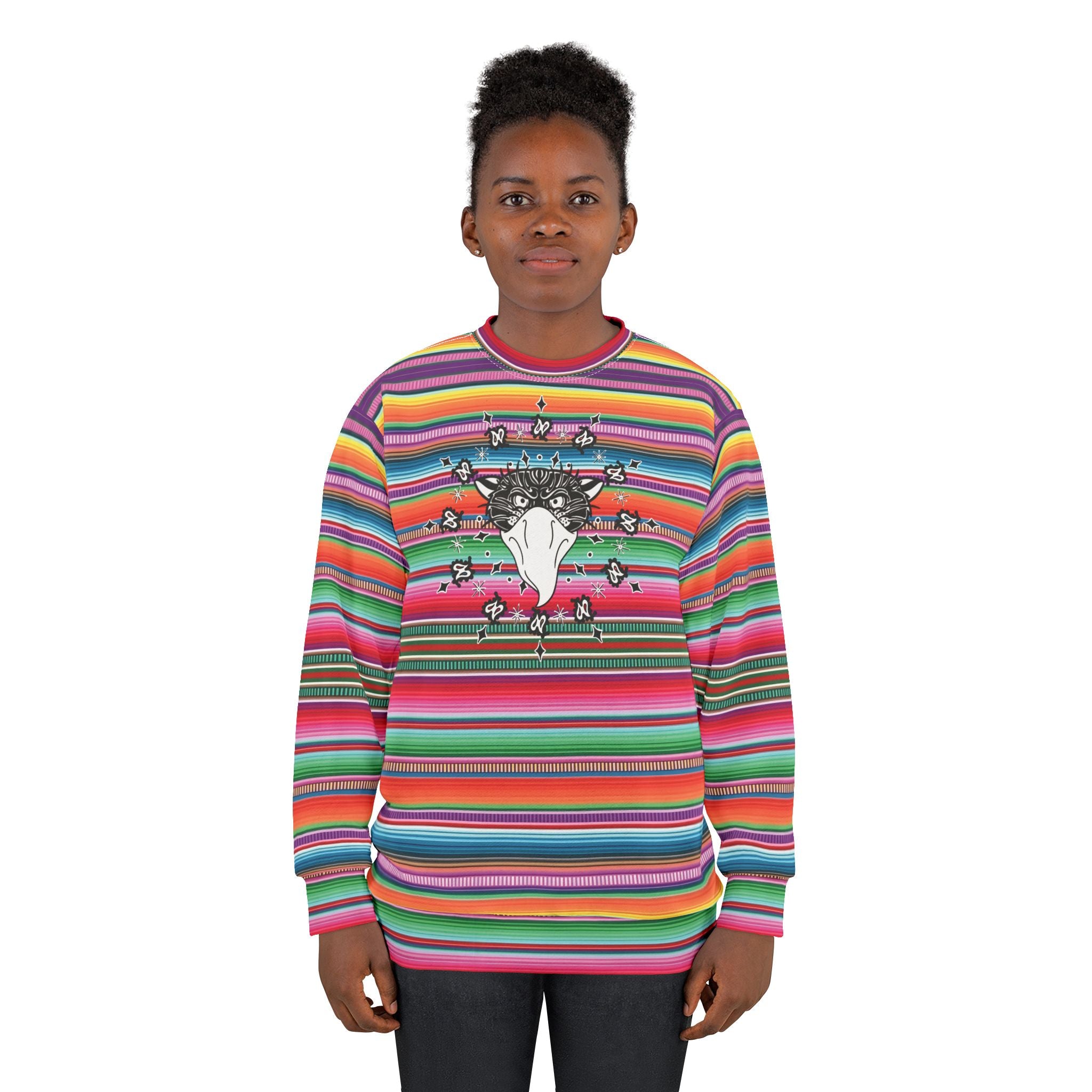 Bandito Panther Paisley Print Unisex Serape Sweatshirt AOP