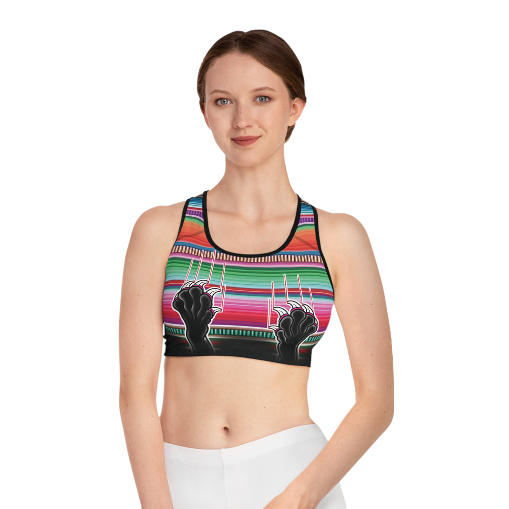 Clawing Panther Paws Print Sports Bra AOP