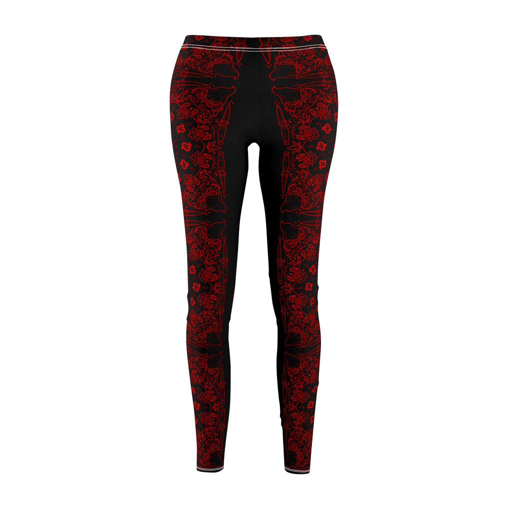 DD Custom Bandana Print | Women's Mid-rise Casual Leggings (AOP), Tattoo, Streetwear, Designer, Fashion, Bandana