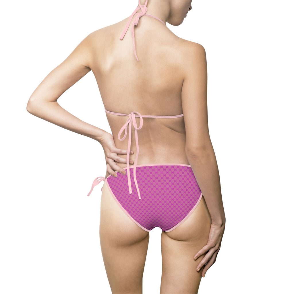 DD Monogram Womens's Bikini Swimsuit AOP