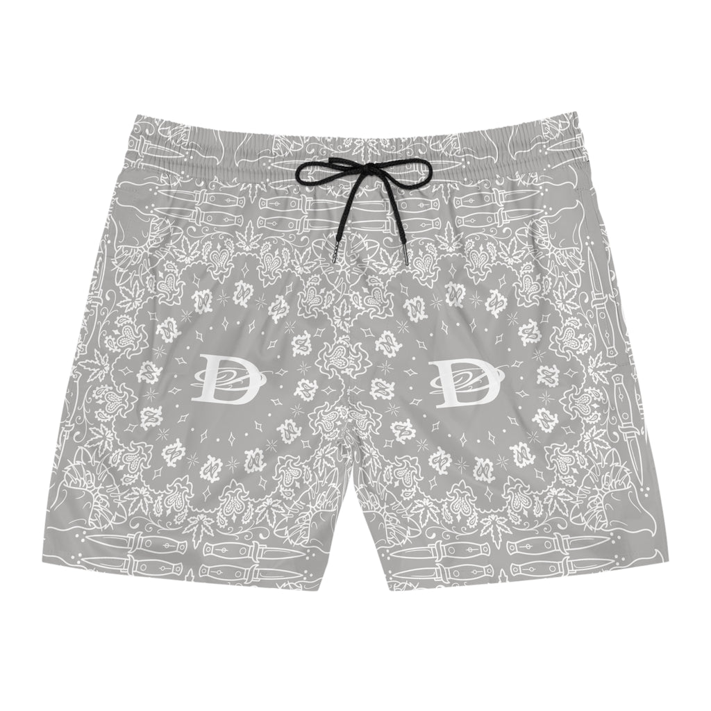 DD Custom Bandana Pattern Men's Mid-Length Swim Shorts AOP