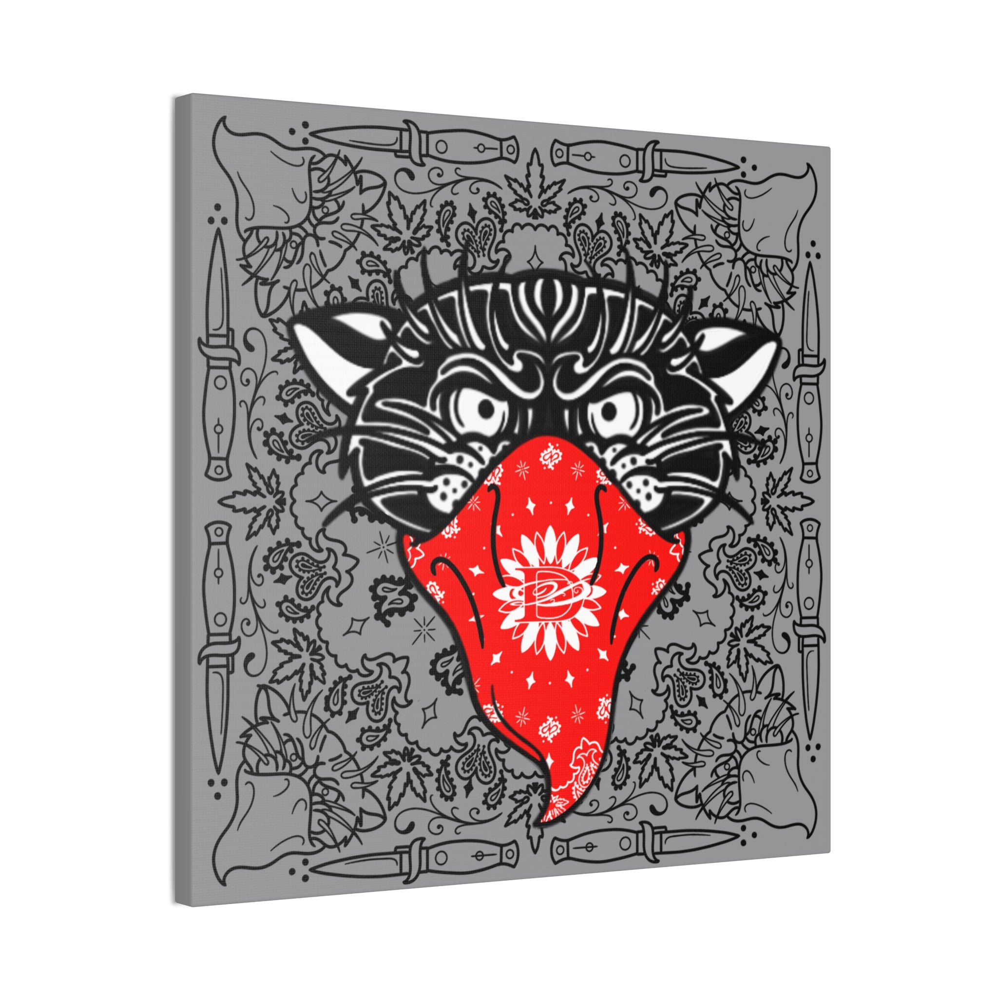 DD Custom Bandana Print Bandito Panther Canvas Wall Art