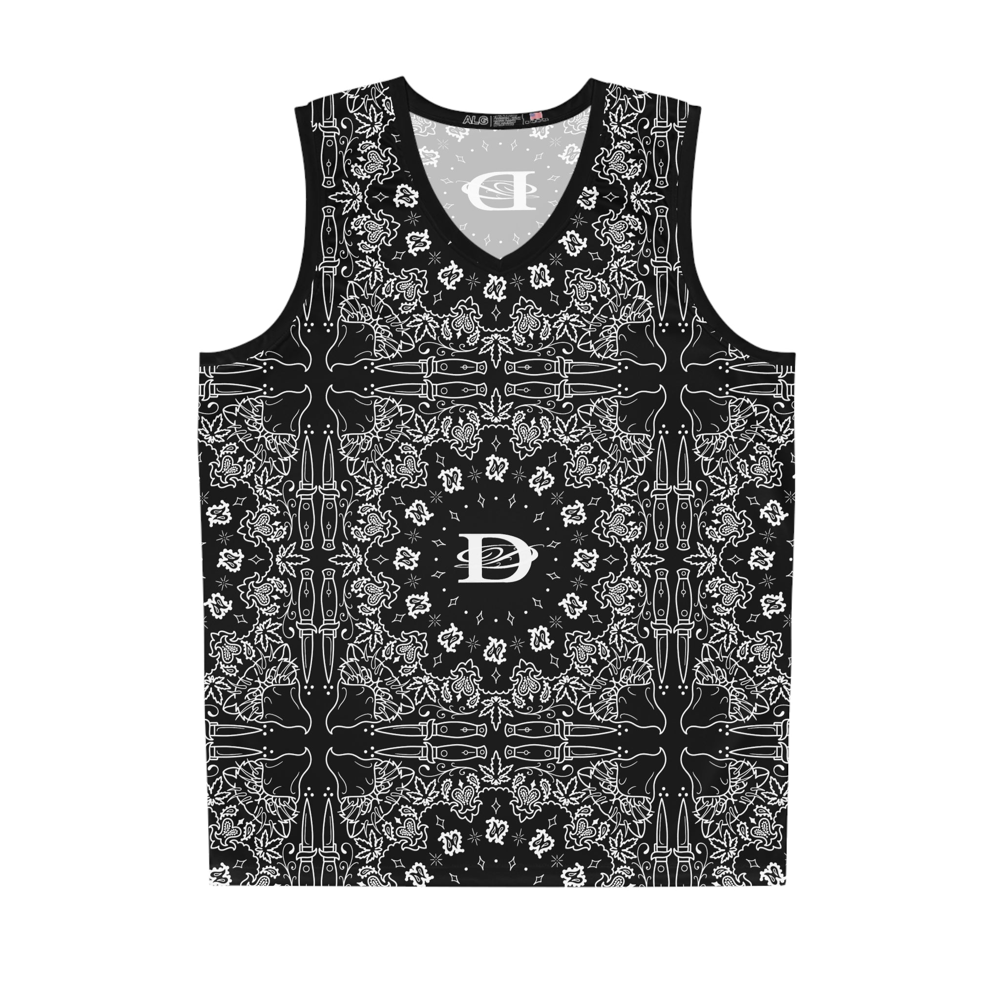 DD Custom Bandana Print Basketball Jersey AOP