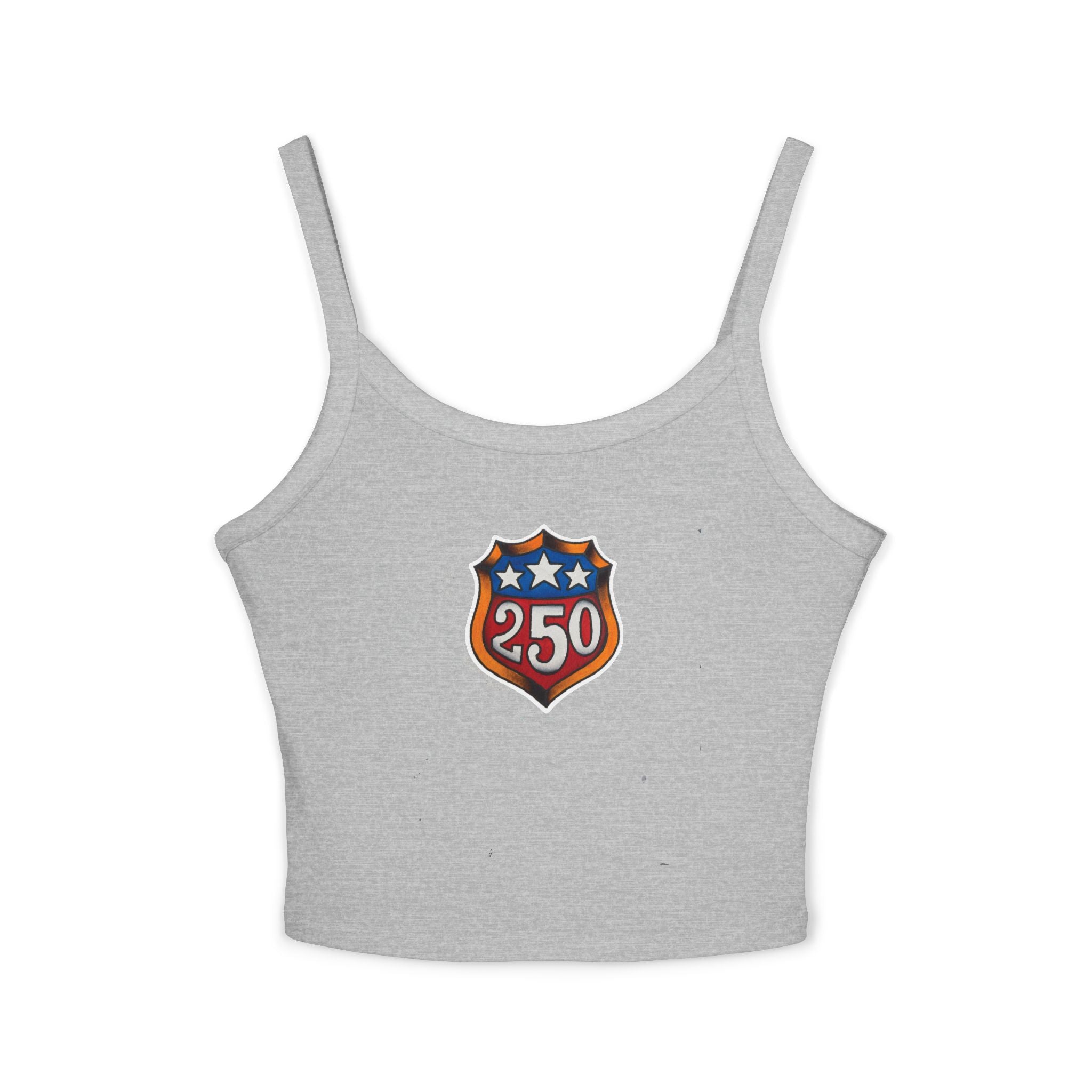 250th Anniversary Shield Tattoo Design Spaghetti Strap Woman's Tank Top
