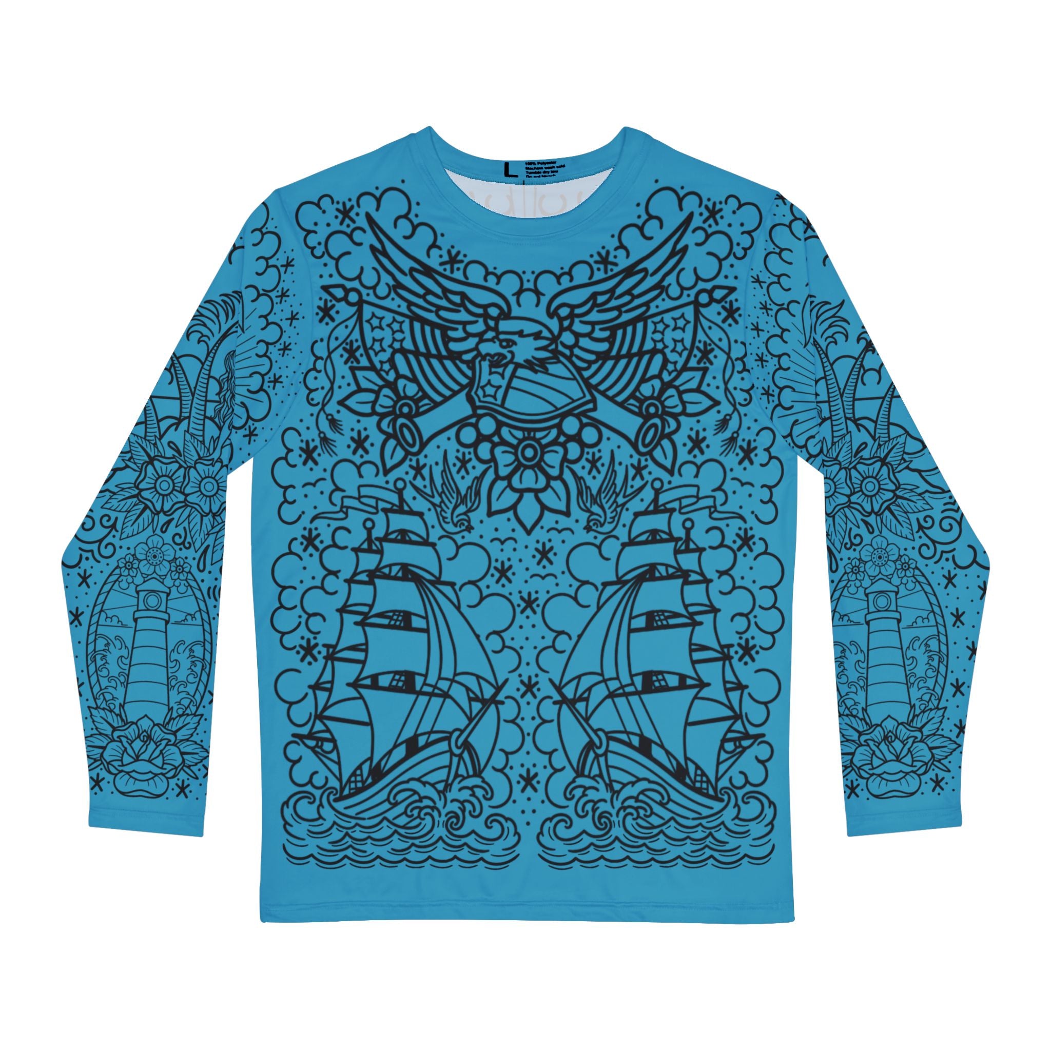 Traditional American Tattoo Body Suit Unisex Longsleeve T-Shirt AOP