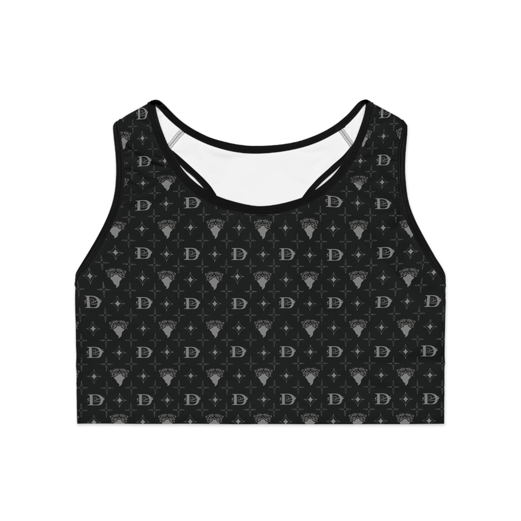 Bandito Panther Custom Monogram Print Sports Bra AOP