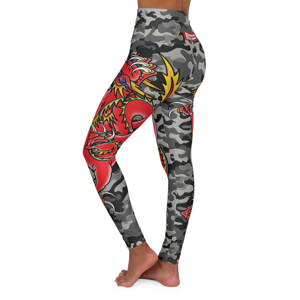 Custom Dragon W/ Urban Camo High Waisted Leggings AOP