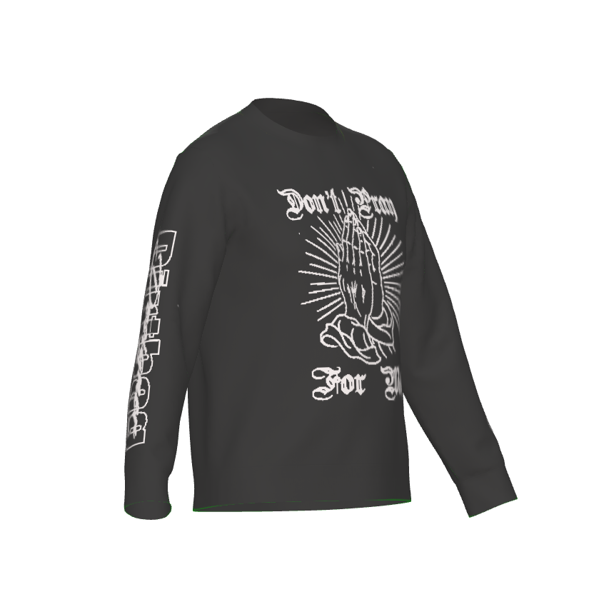"Don't Pray For Me" Praying Hands Knitted Unisex Sweater