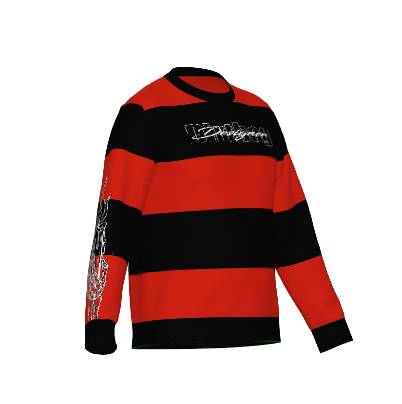 DD Logo Striped Knitted Lightweight Crewneck Sweater