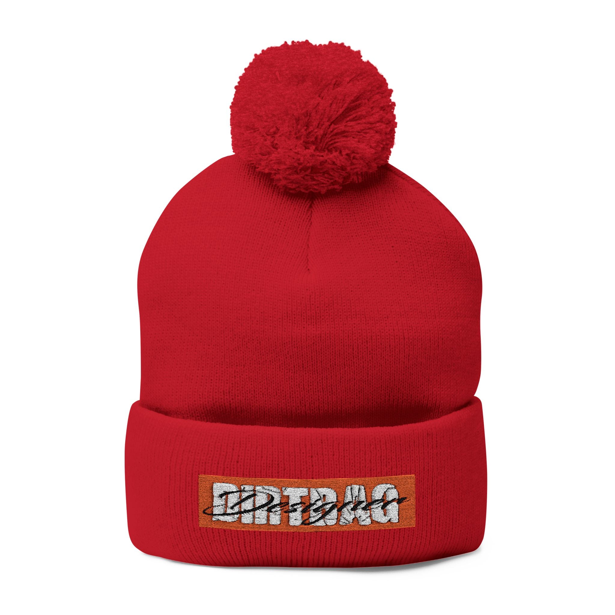 DD Box Logo Embroidered Pom-Pom Knit Beanie